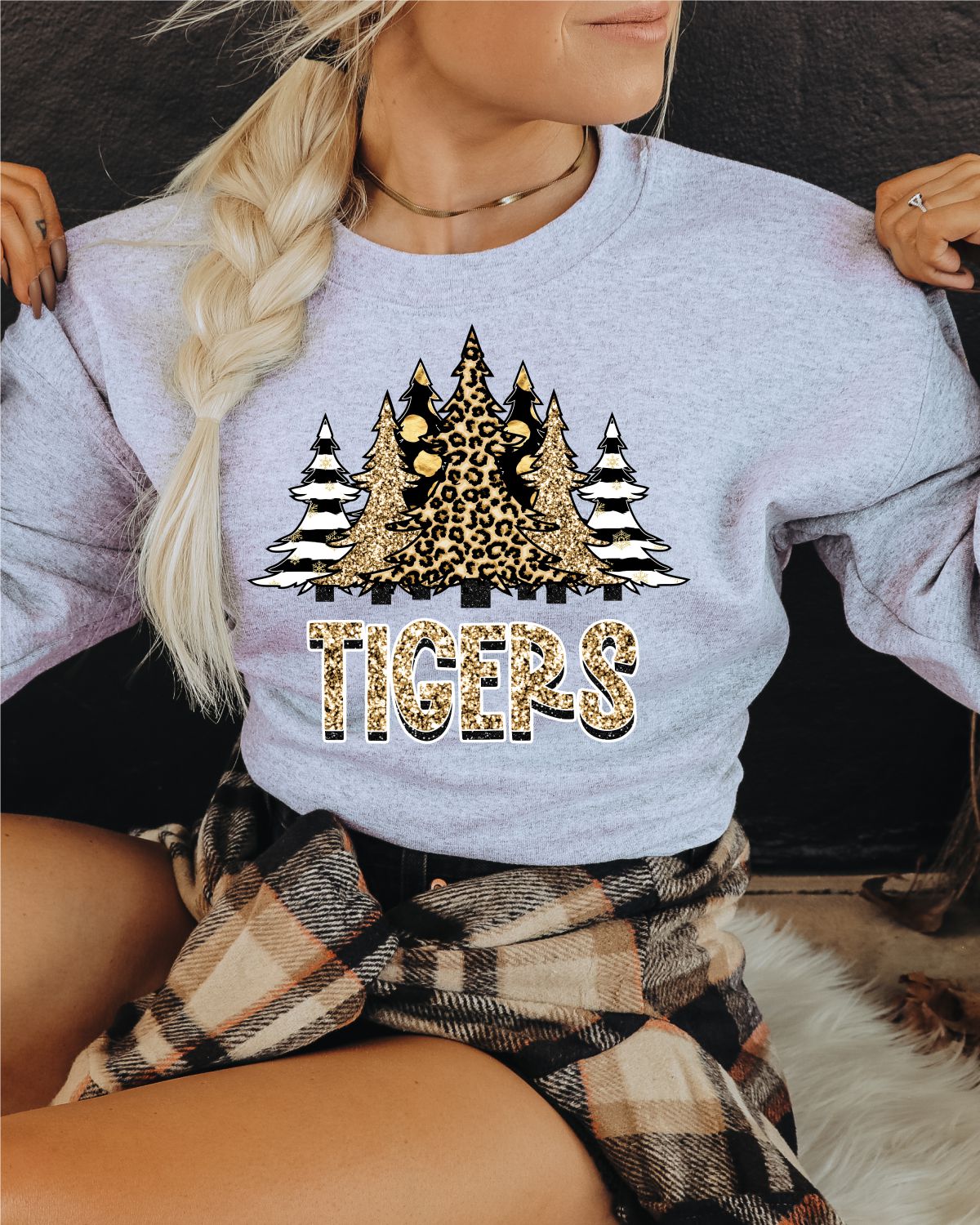 Tigers Christmas Trees DTF Transfer