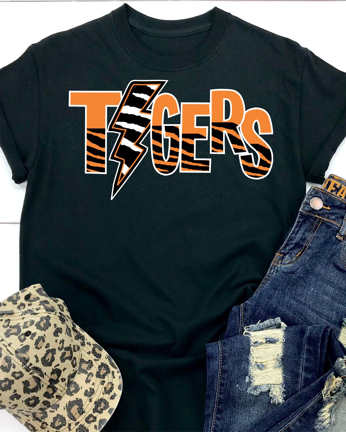TIGERS LIGHTENING BOLT WORD DTF TRANSFER