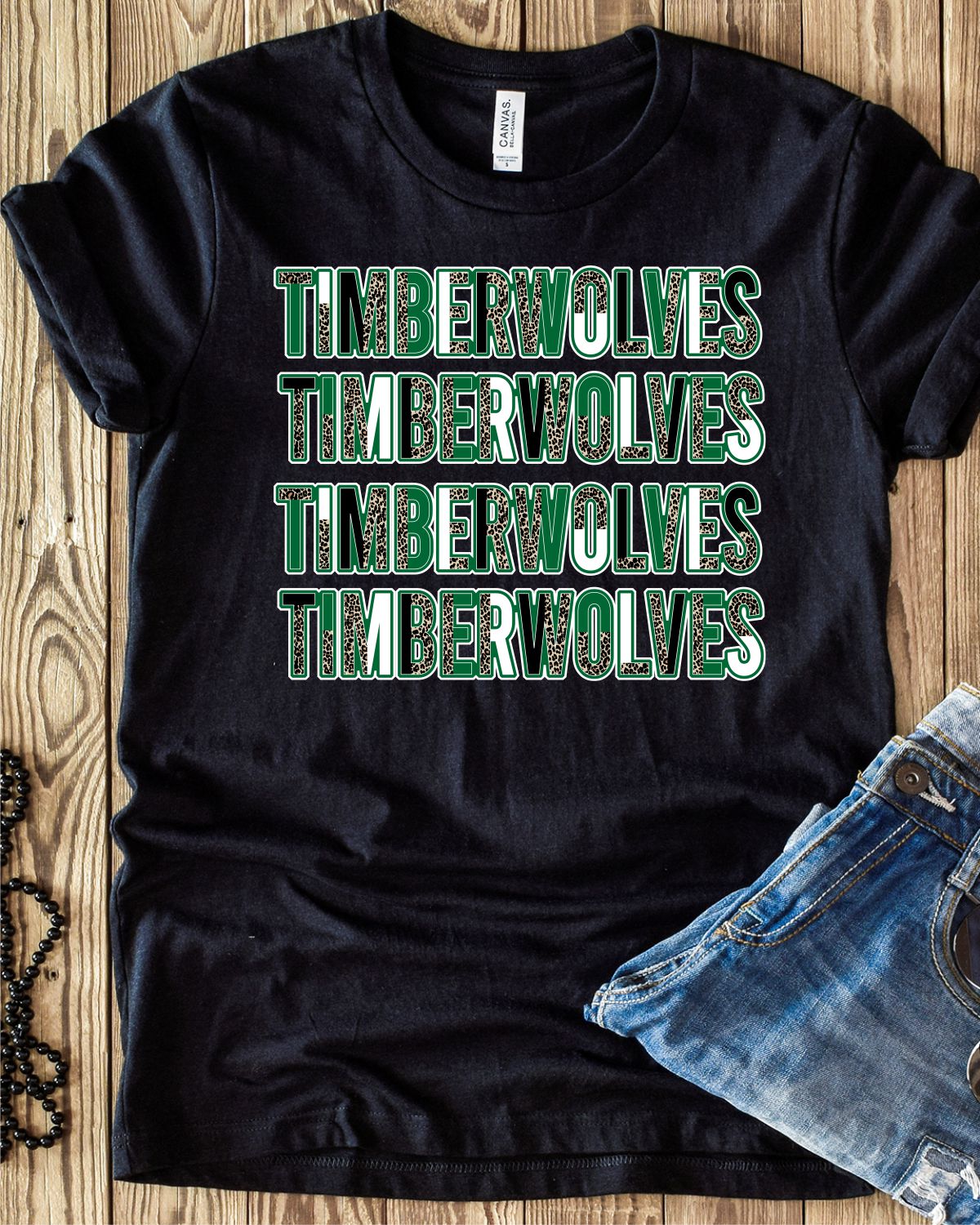 Timberwolves Repeating Split Lettering Transfer