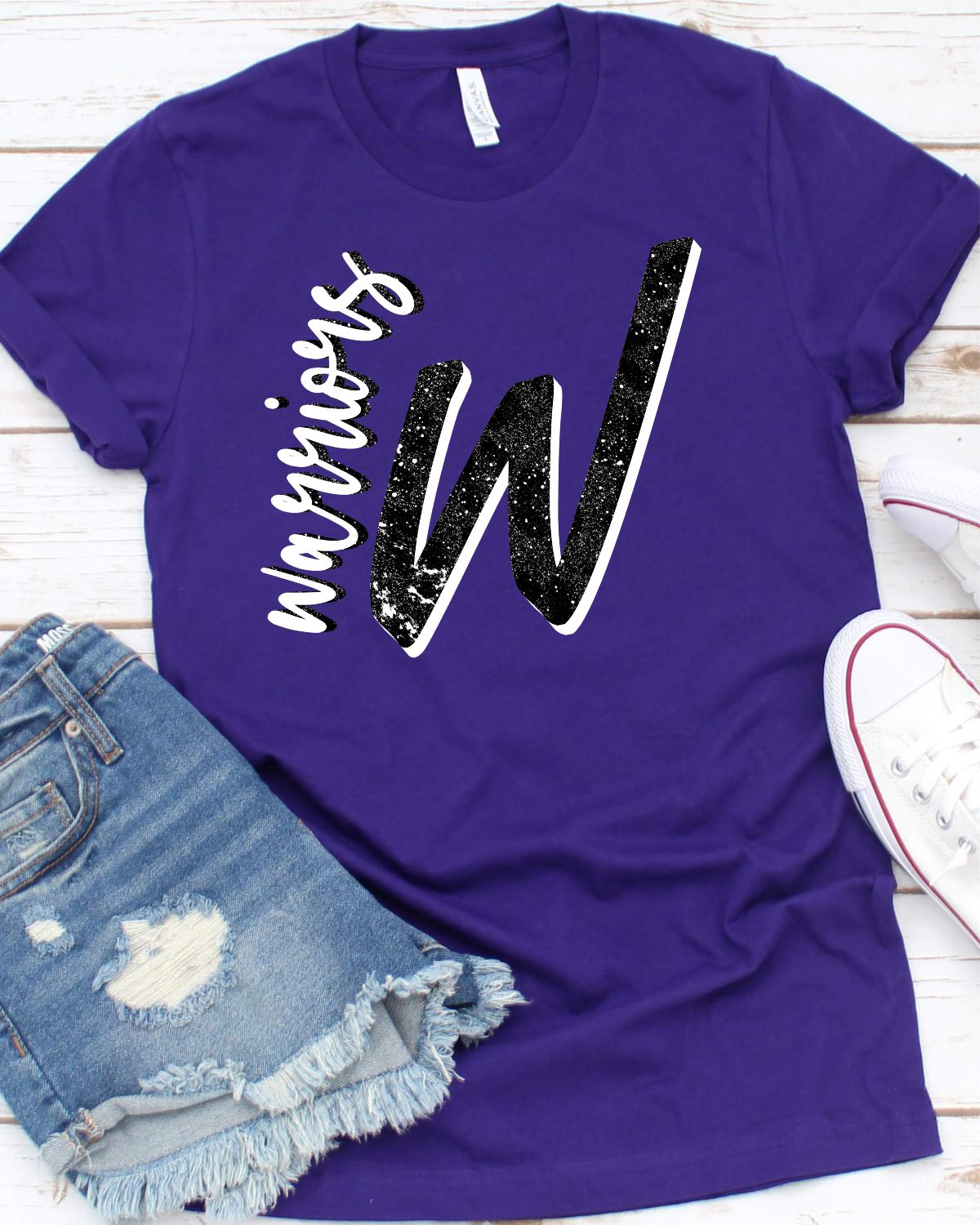 Warriors Black / White Letter DTF Transfer