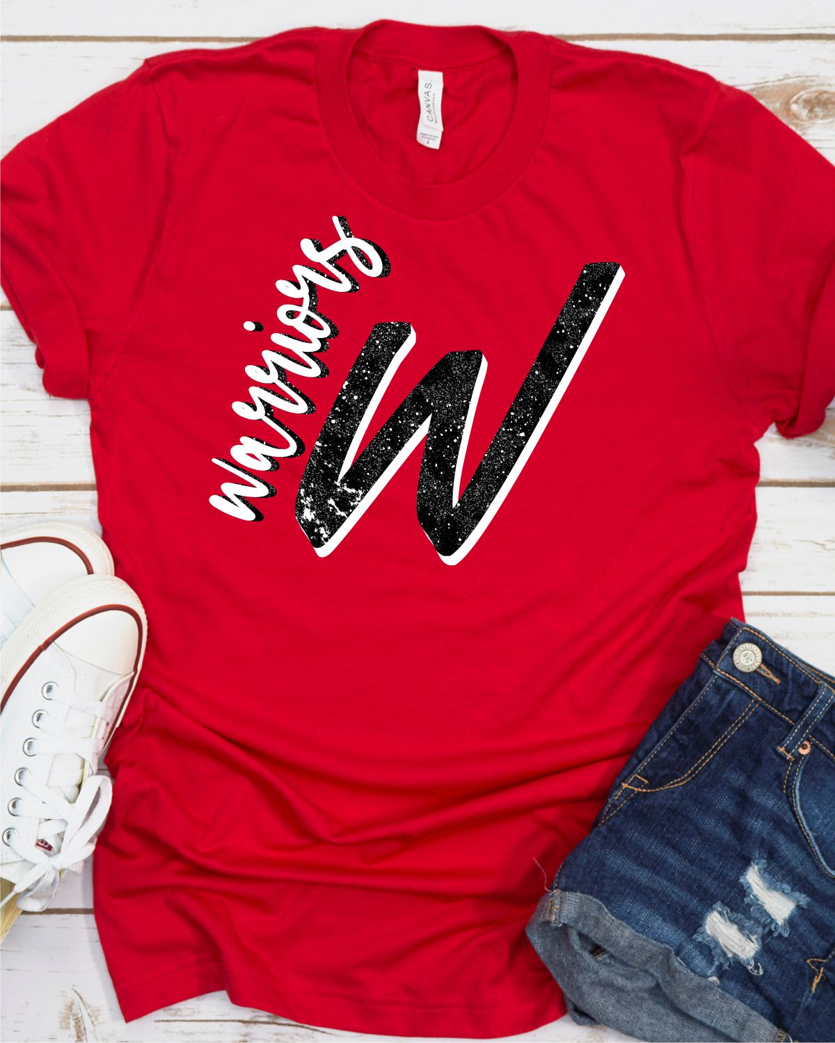 Warriors Black / White Letter DTF Transfer