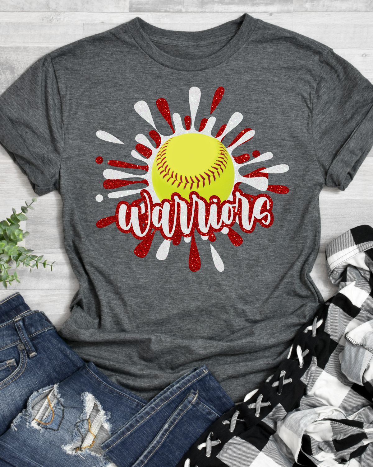 Warriors Softball Splatter DTF Transfer