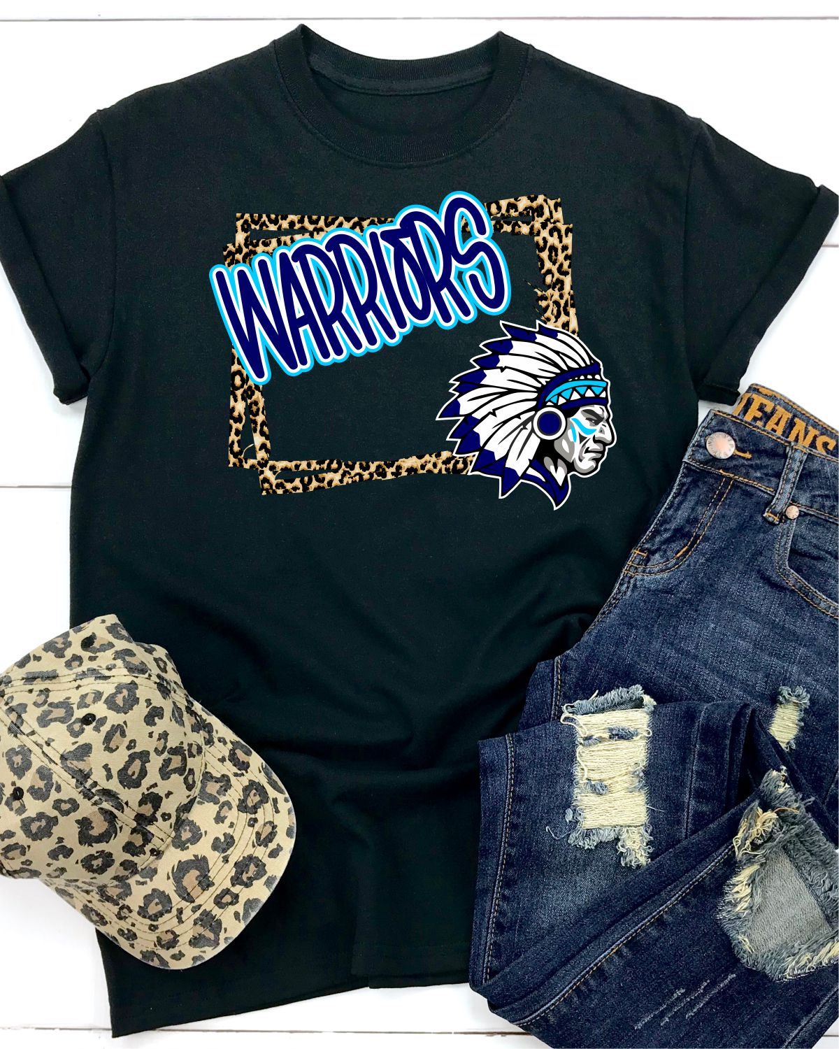 Warriors Leopard Border DTF Transfer