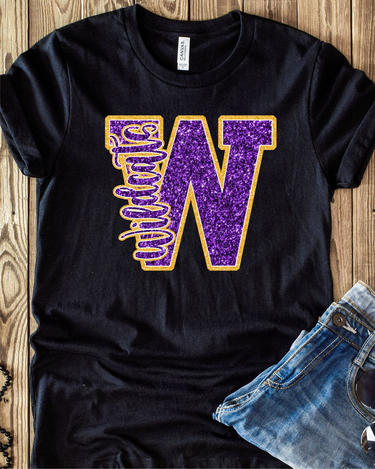 Wildcats Glitter Letter DTF Transfer