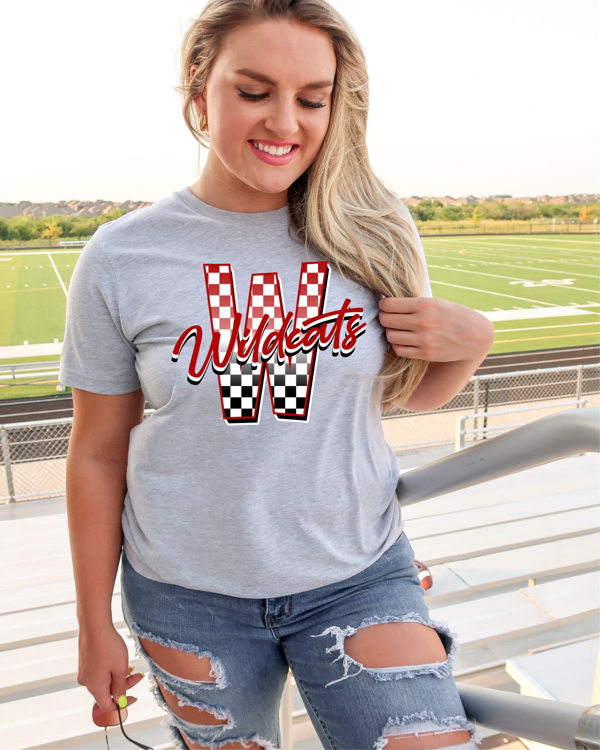 Wildcats Checkered Letter DTF Transfer