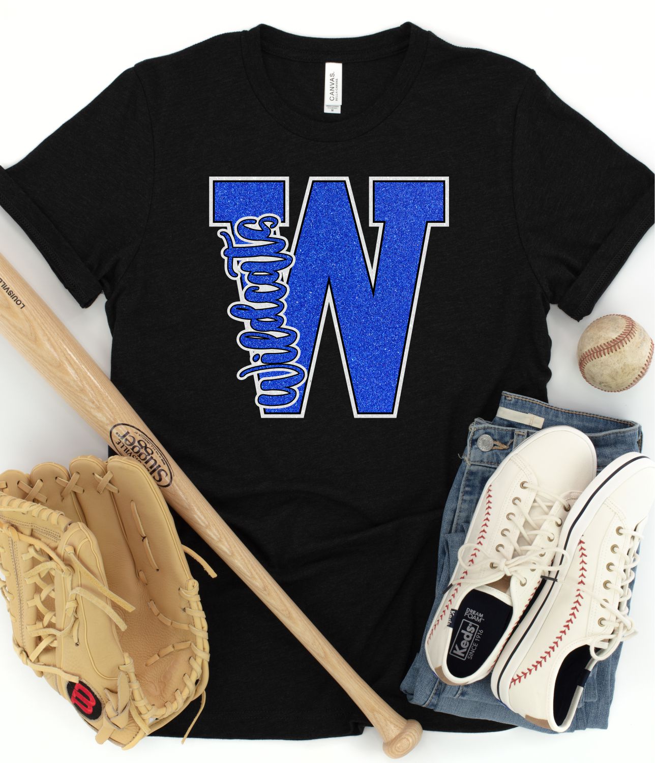 Wildcats Glitter Letter DTF Transfer