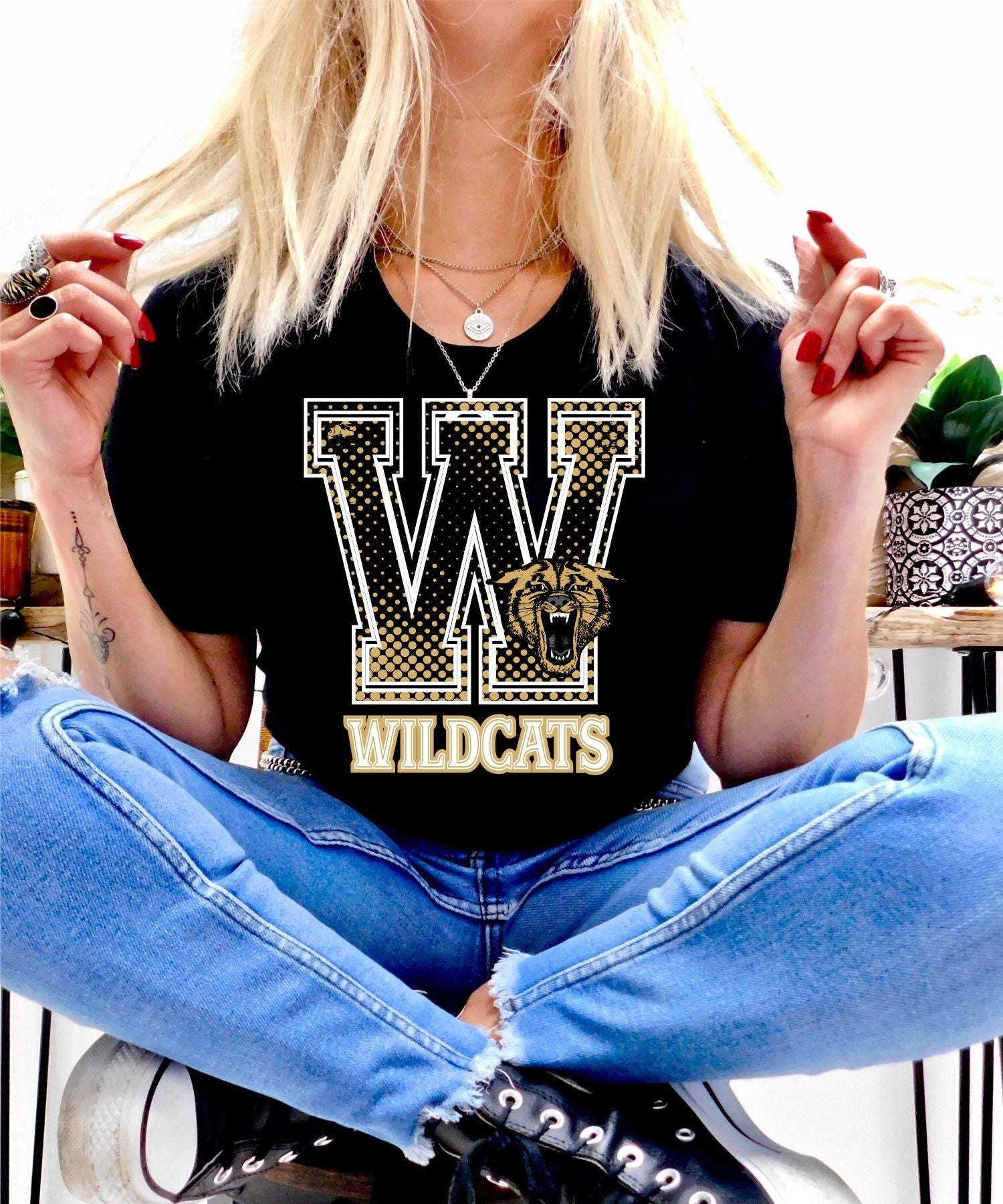 Wildcats Mascot Letter DTF Transfer