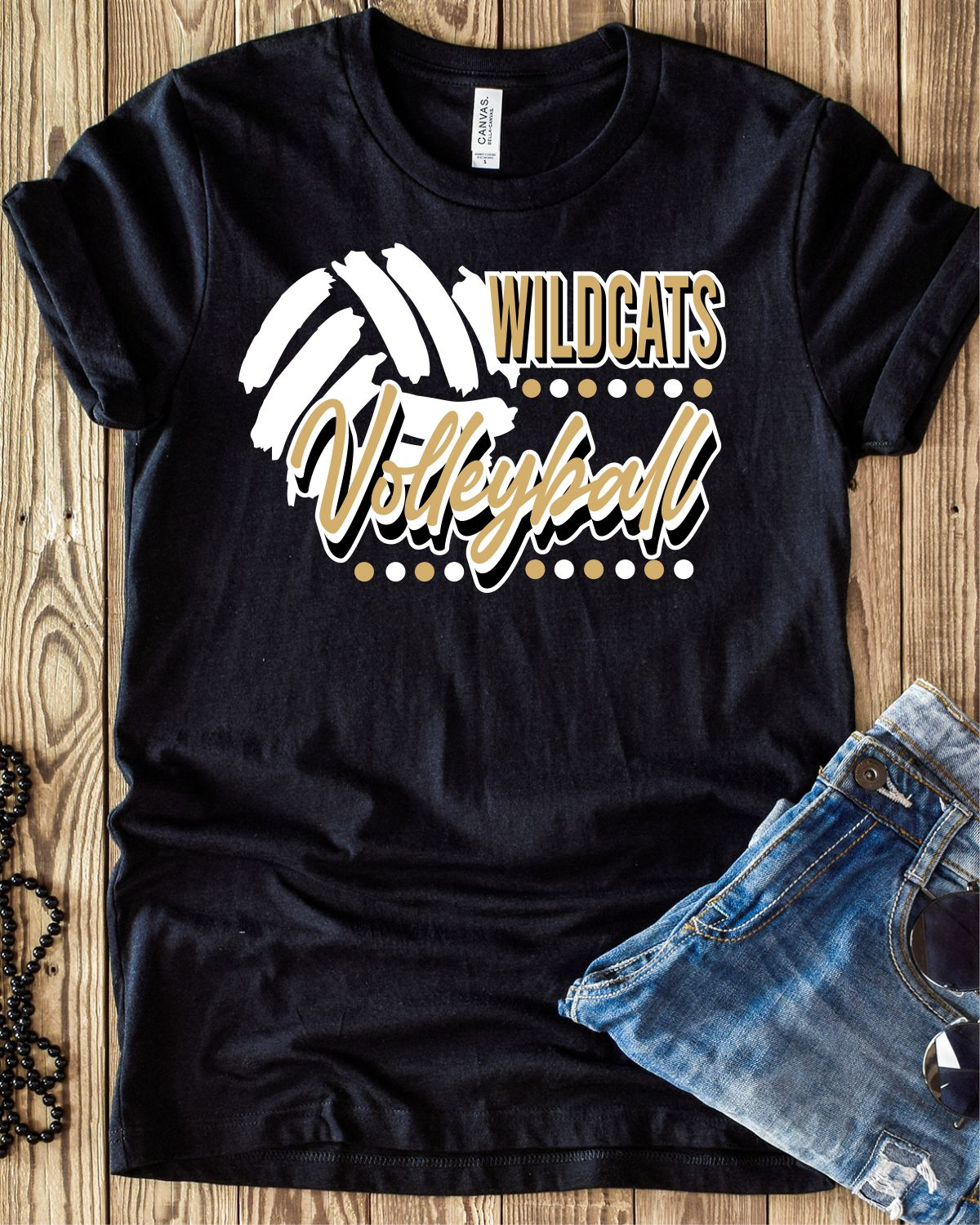 Wildcats Volleyball with Dots DTF Transfer