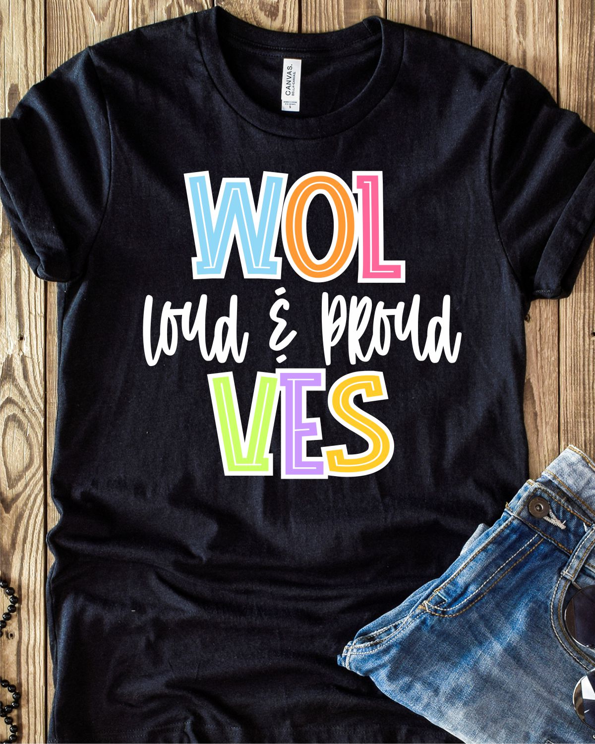 Wolves Loud & Proud Colorful DTF Transfer