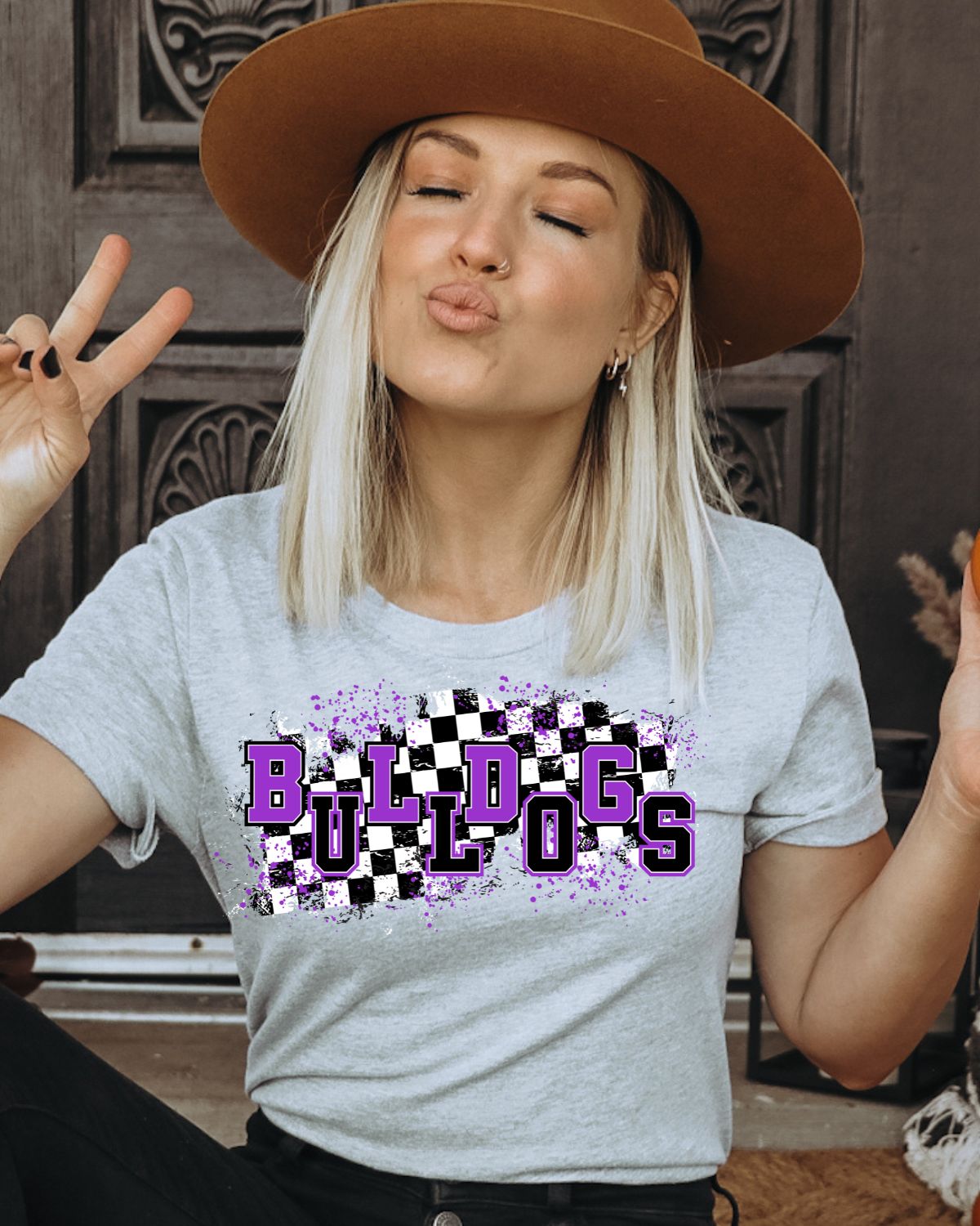 Bulldogs Checkered Swash DTF Transfer
