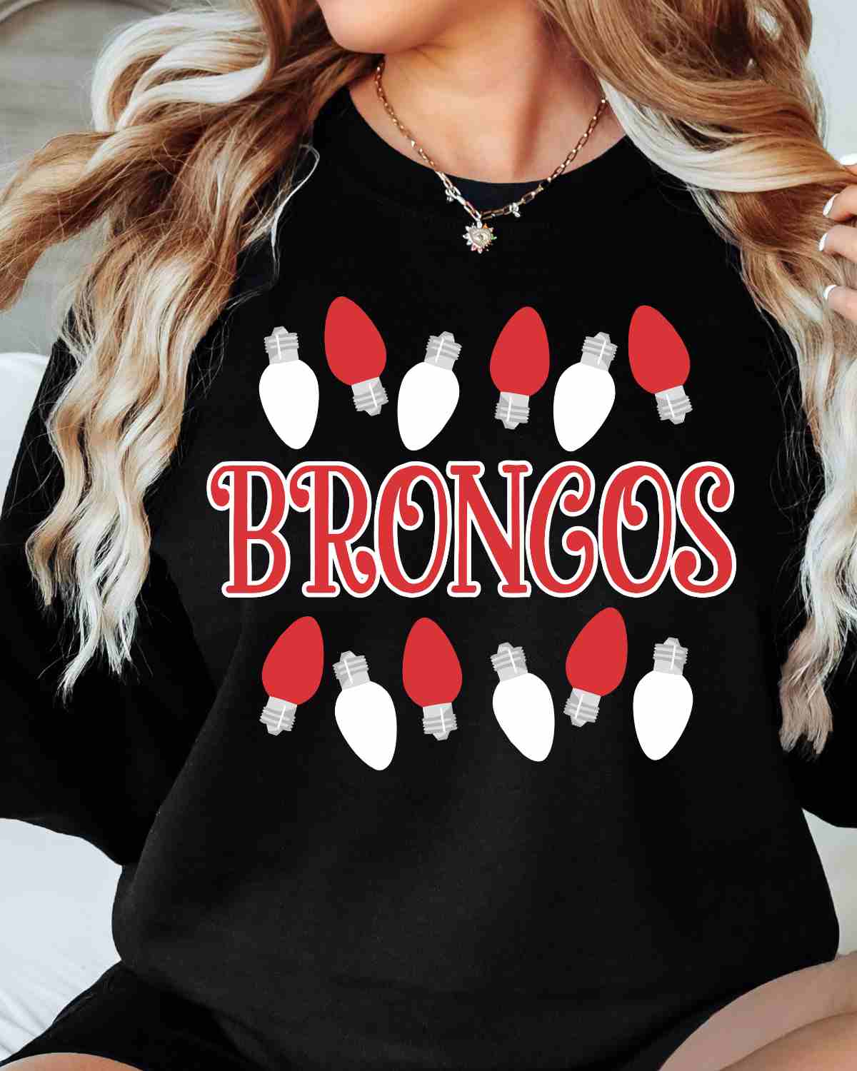 Broncos Christmas Lights DTF Transfer