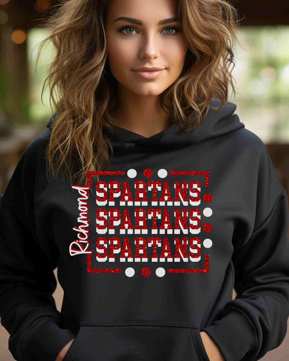 Richmond Spartans Rectangle with Dots DTF Transfer