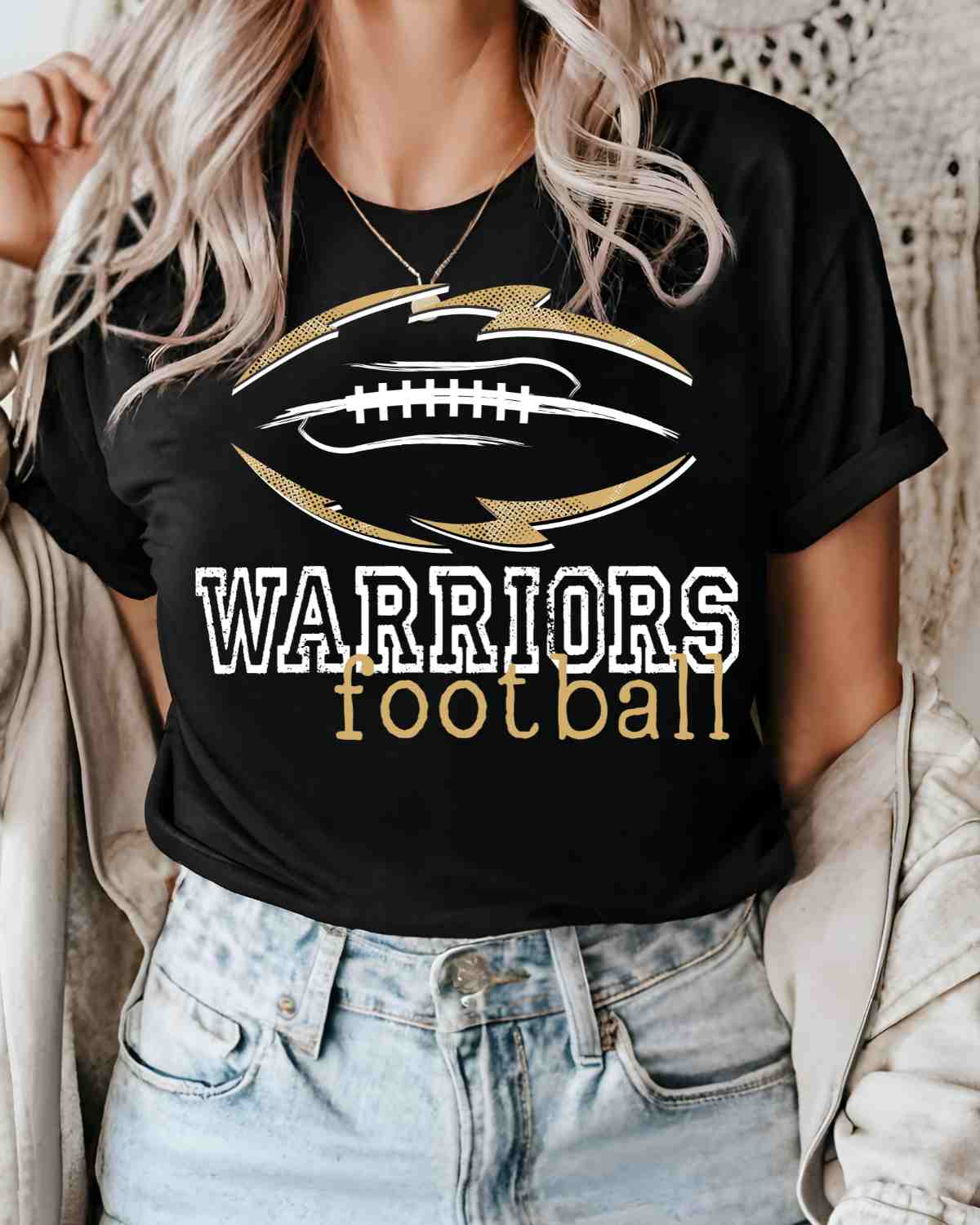 Warriors Football Tribal DTF Transfer
