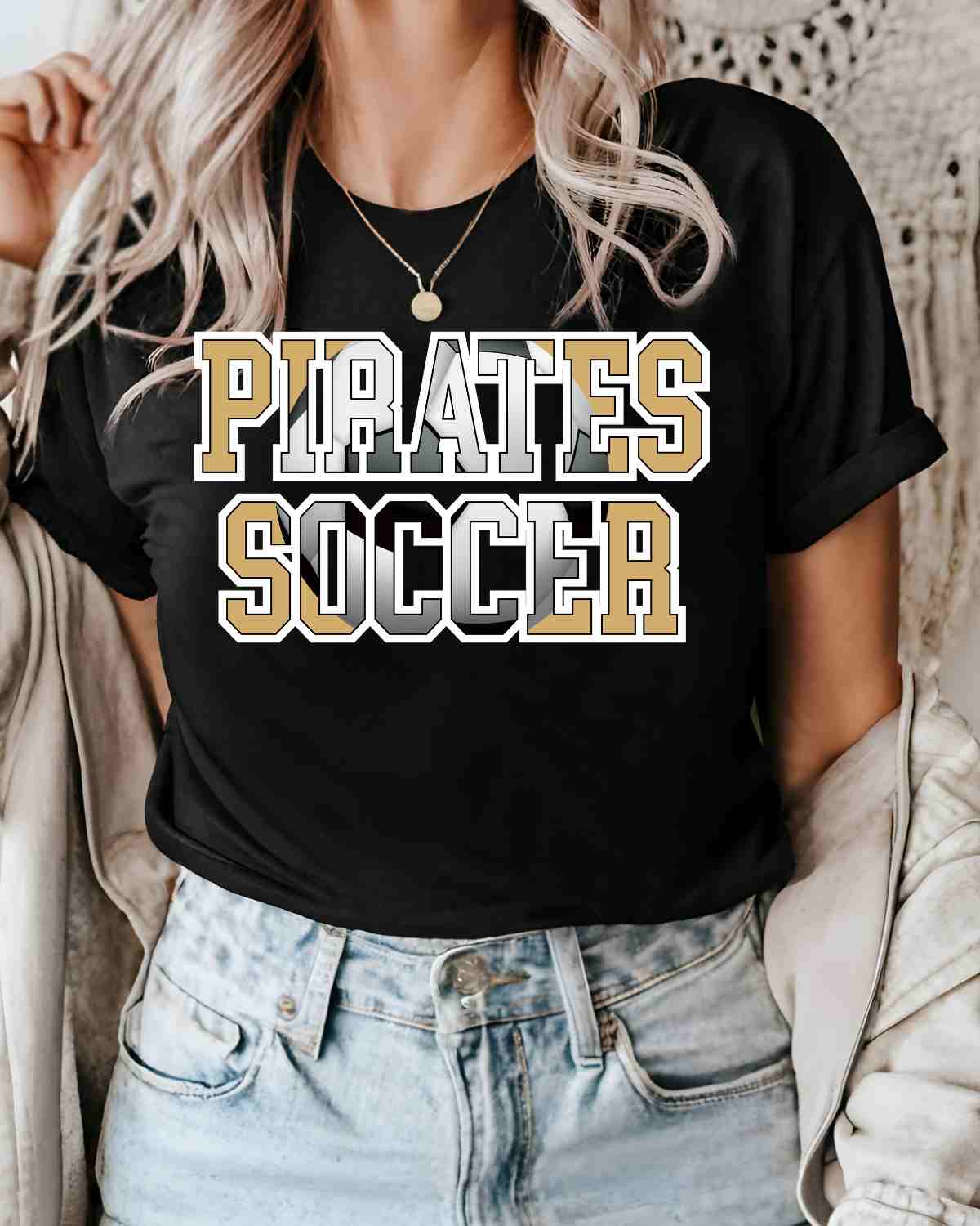 Pirates Soccer Ball Words DTF Transfer