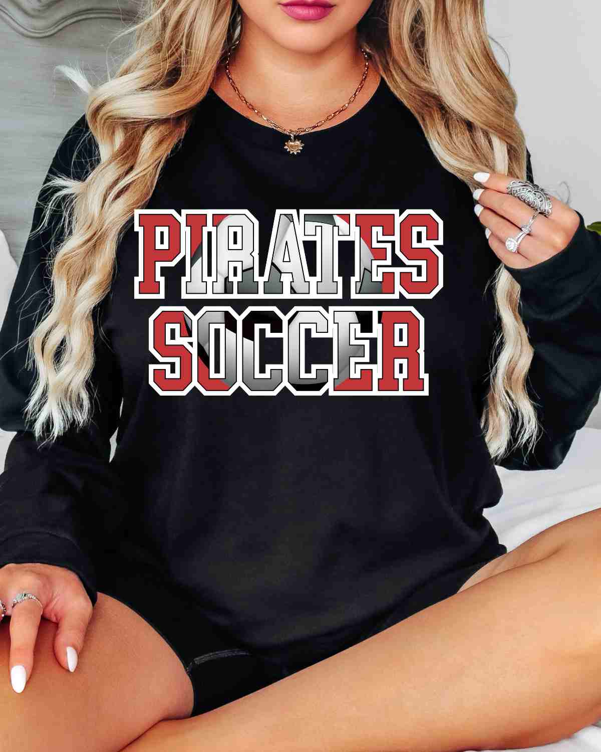 Pirates Soccer Ball Words DTF Transfer