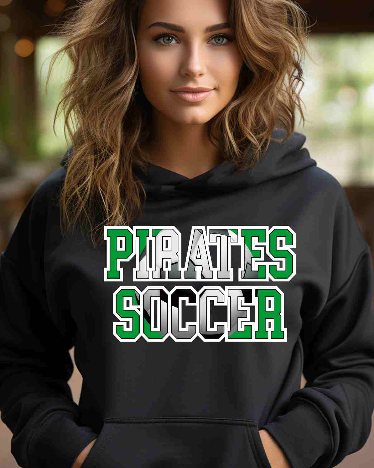 Pirates Soccer Ball Words DTF Transfer