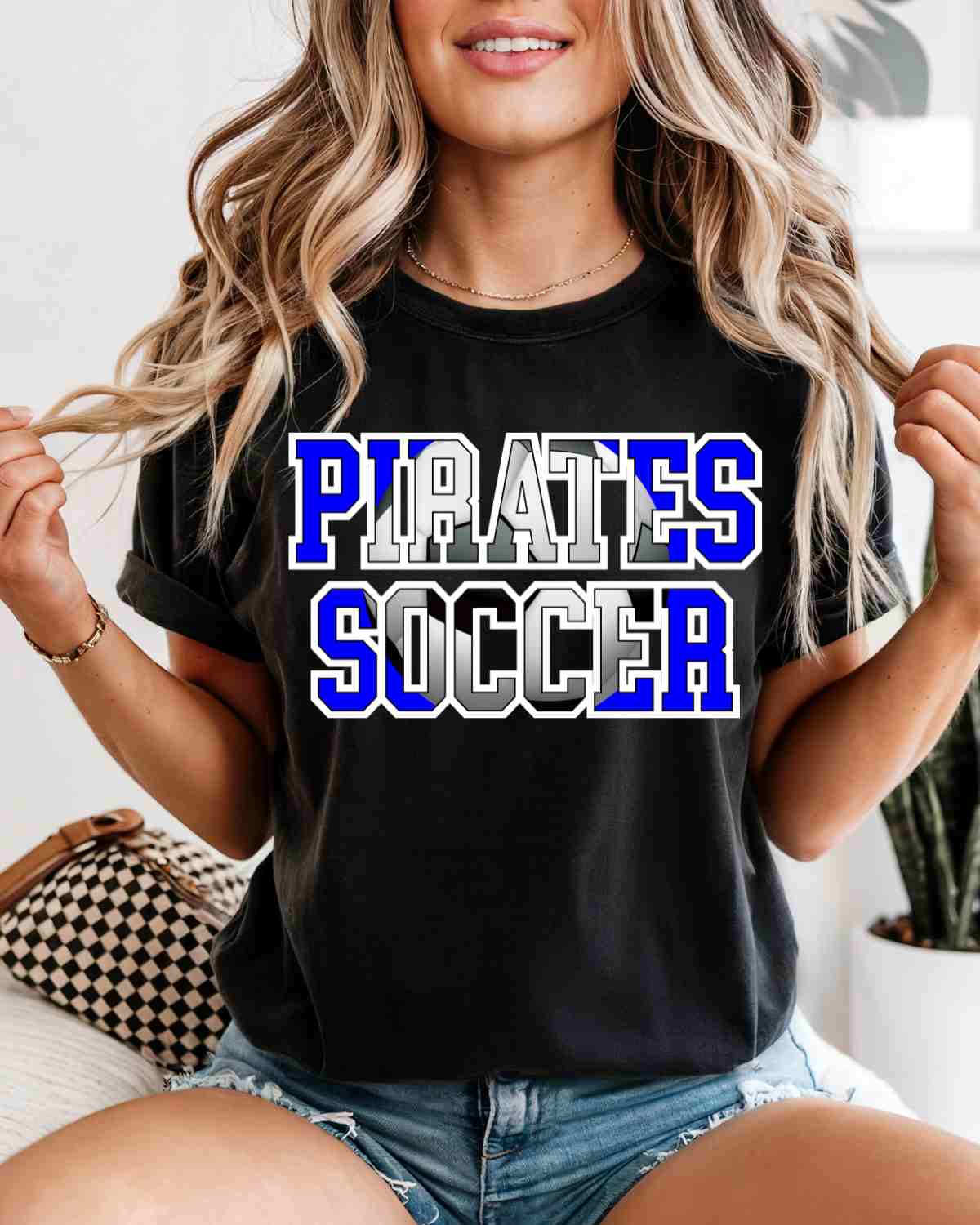 Pirates Soccer Ball Words DTF Transfer