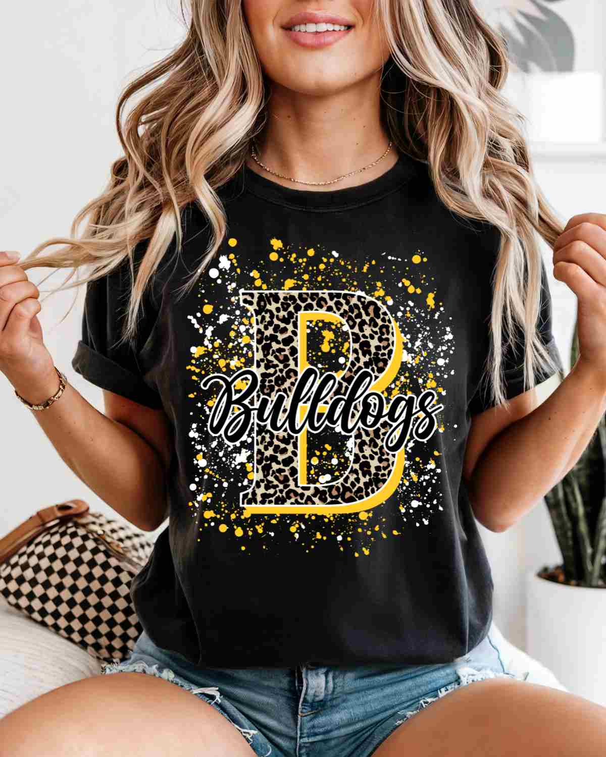 Bulldogs Letter Splatter DTF Transfer