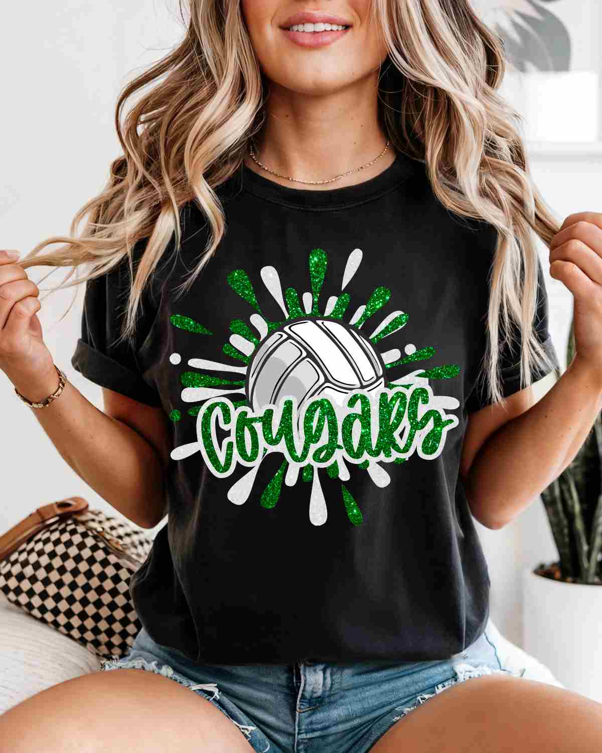 Cougars Volleyball Splatter DTF Transfer