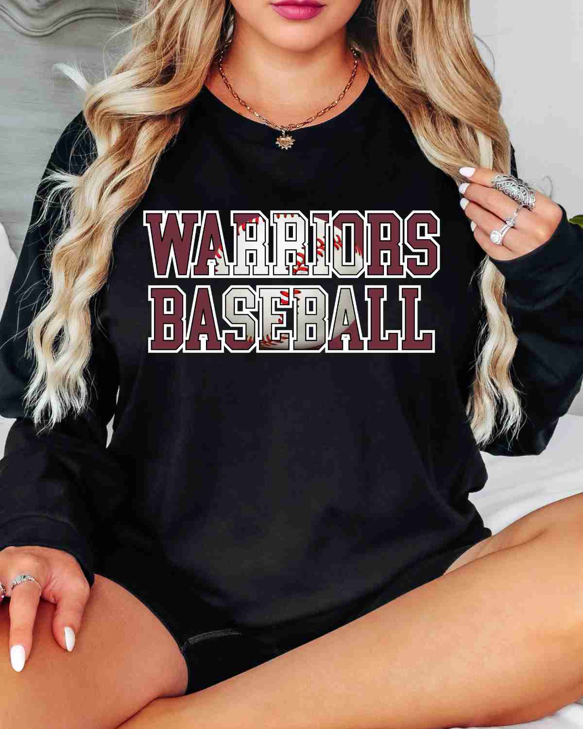 Warriors Baseball Words DTF Transfer - Rustic Grace Heat Transfer Company