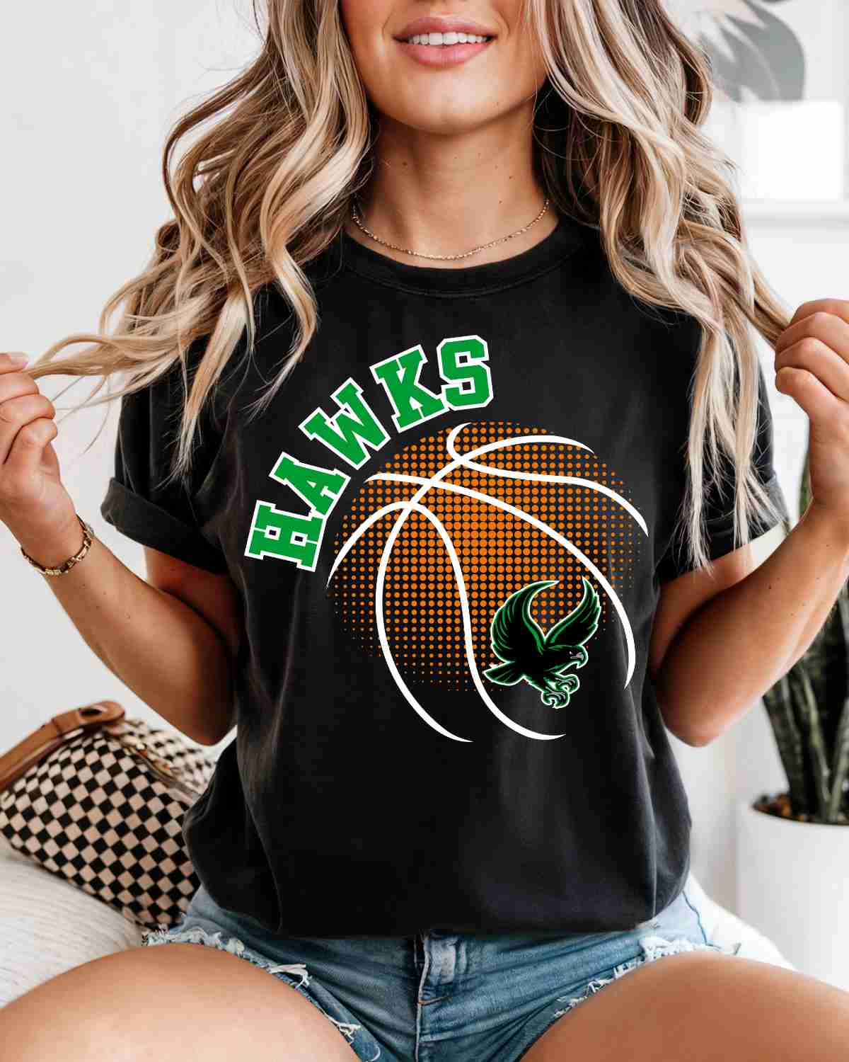 Hawks Basketball Halftone DTF Transfer