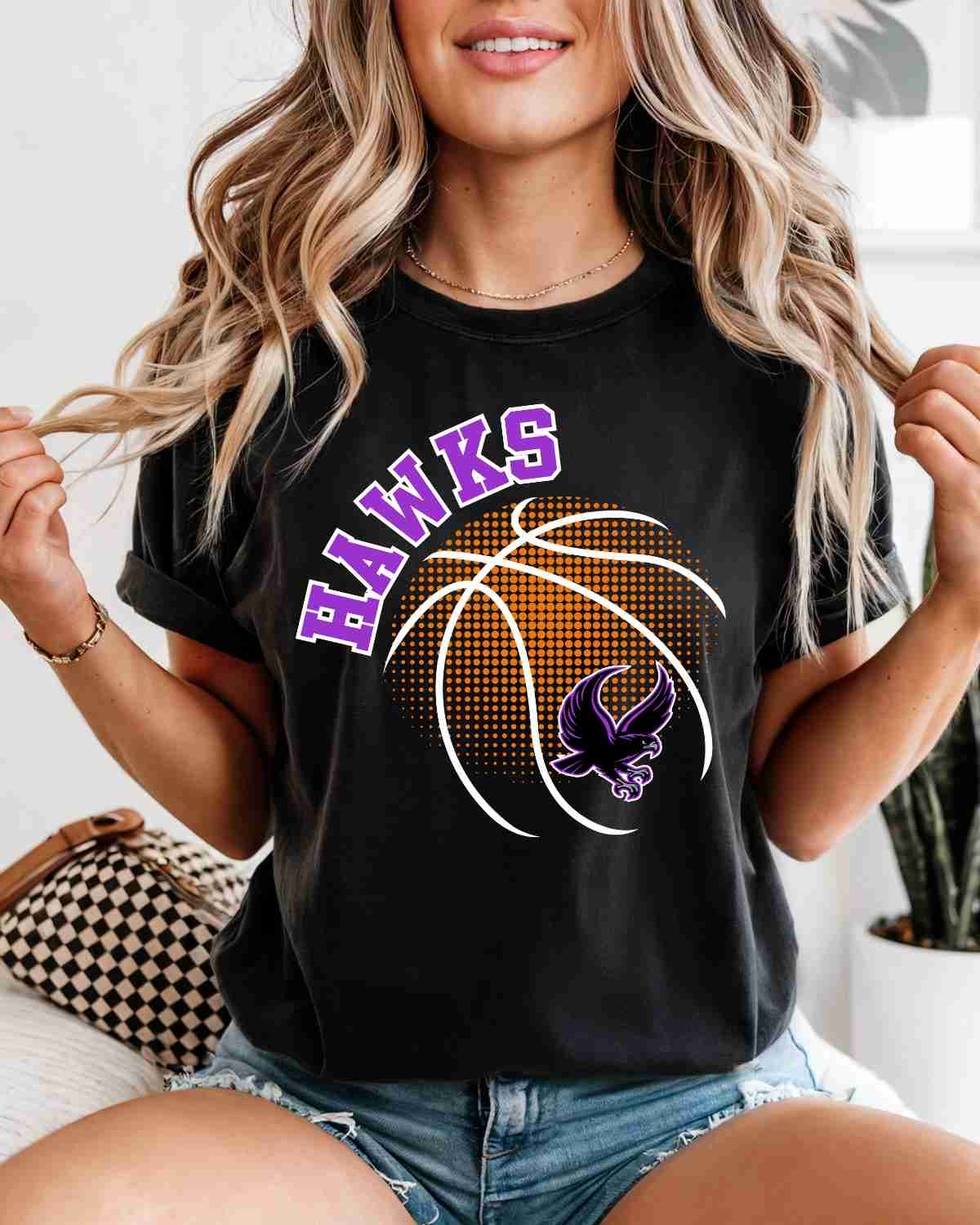 Hawks Basketball Halftone DTF Transfer