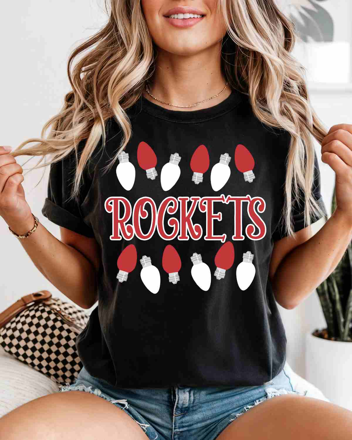 Rockets Christmas Lights DTF Transfer