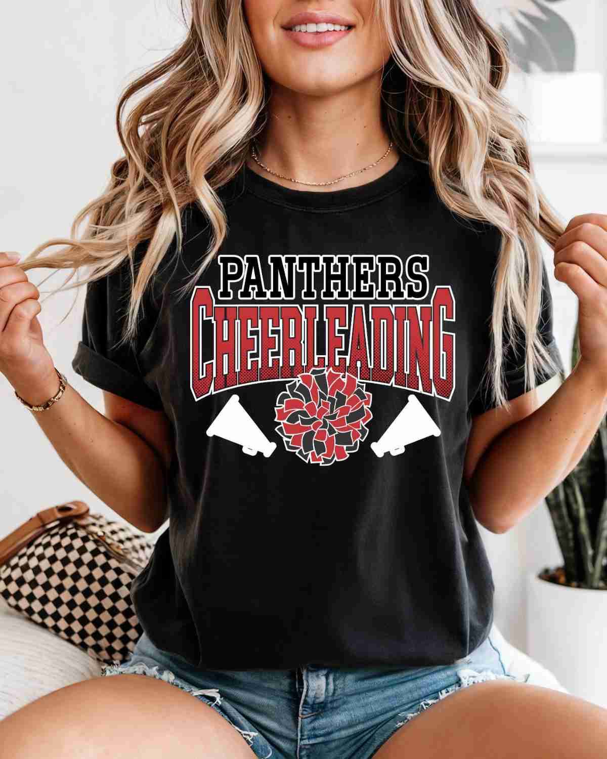 Panthers Cheerleading Pom Megaphones DTF Transfer