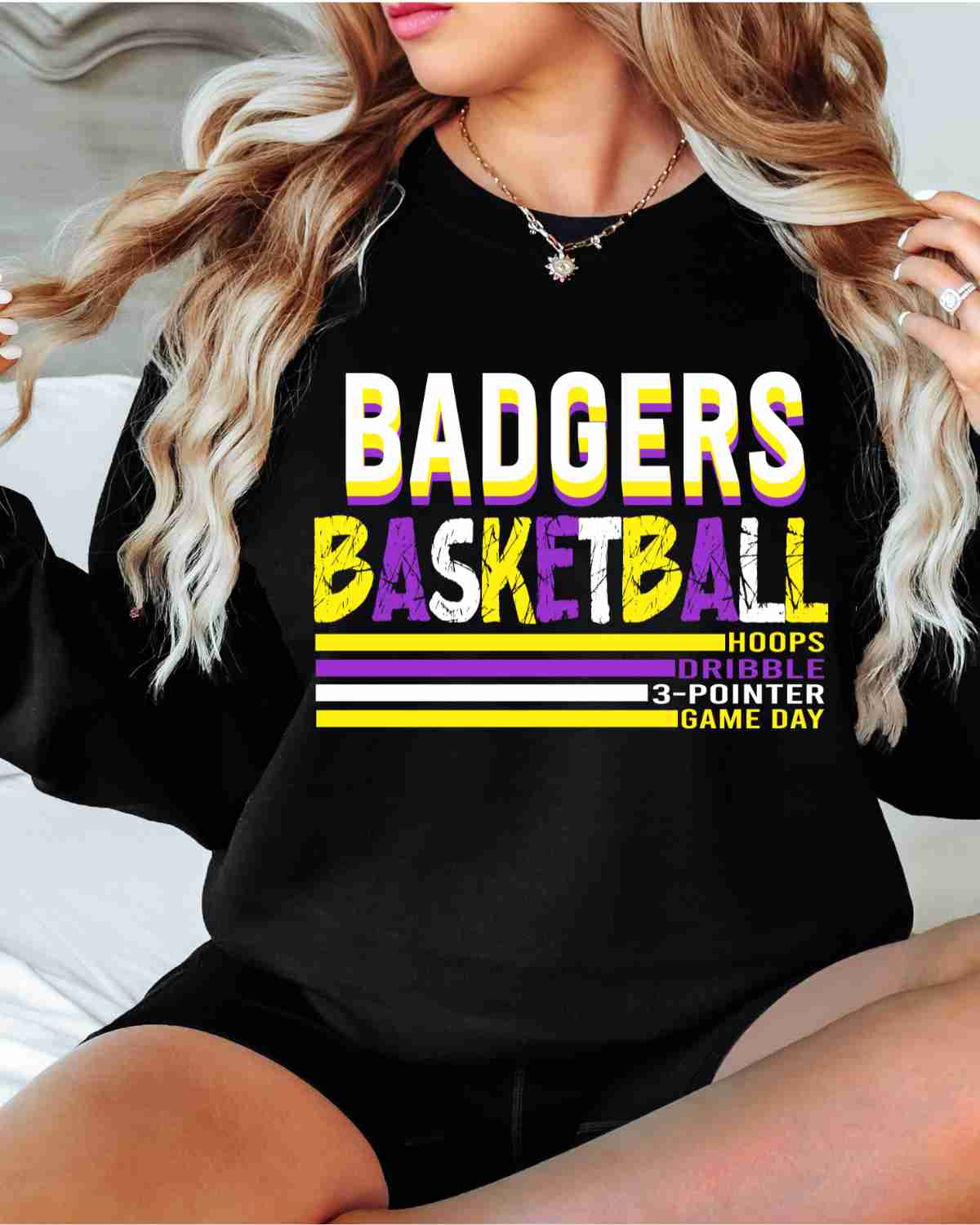 Badgers Basketball Stripes DTF Transfer