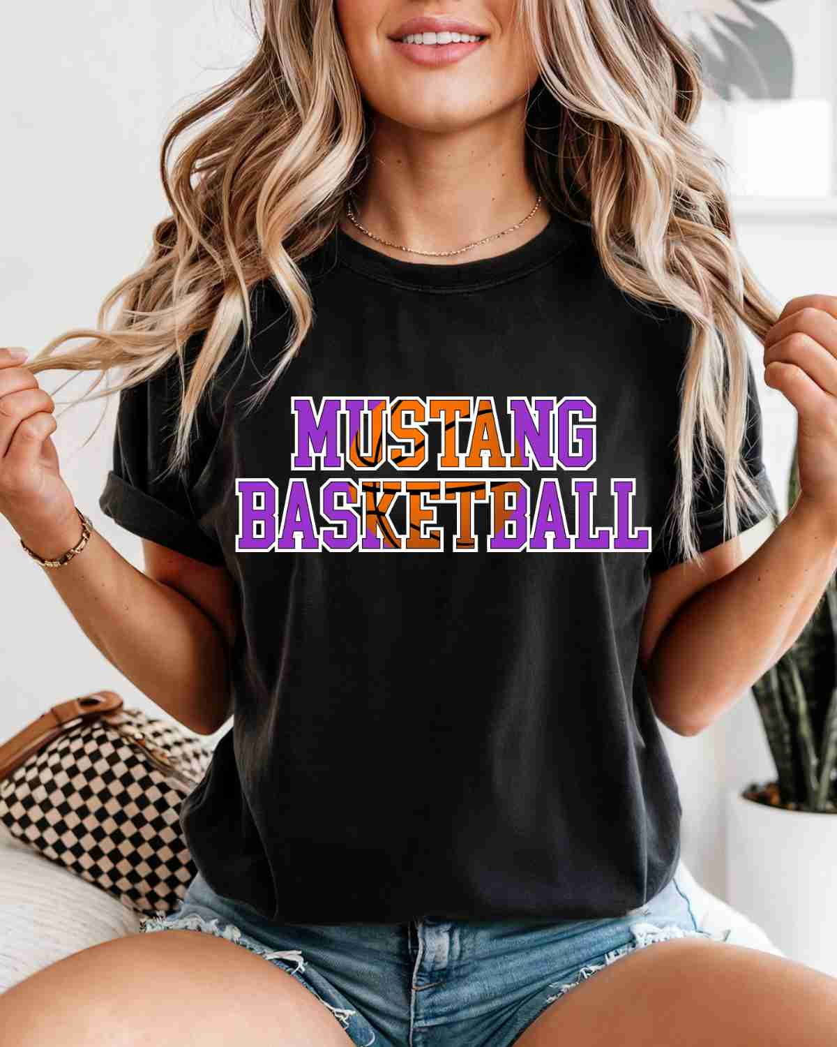 Mustang Basketball Words DTF Transfer
