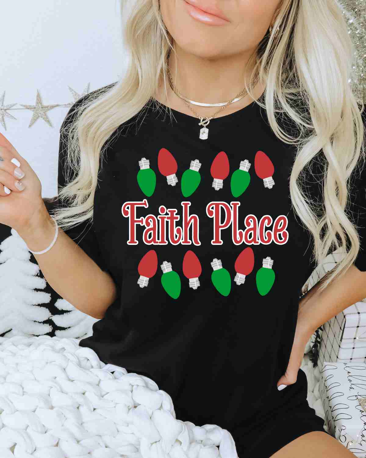 Faith Place Christmas Lights DTF Transfer