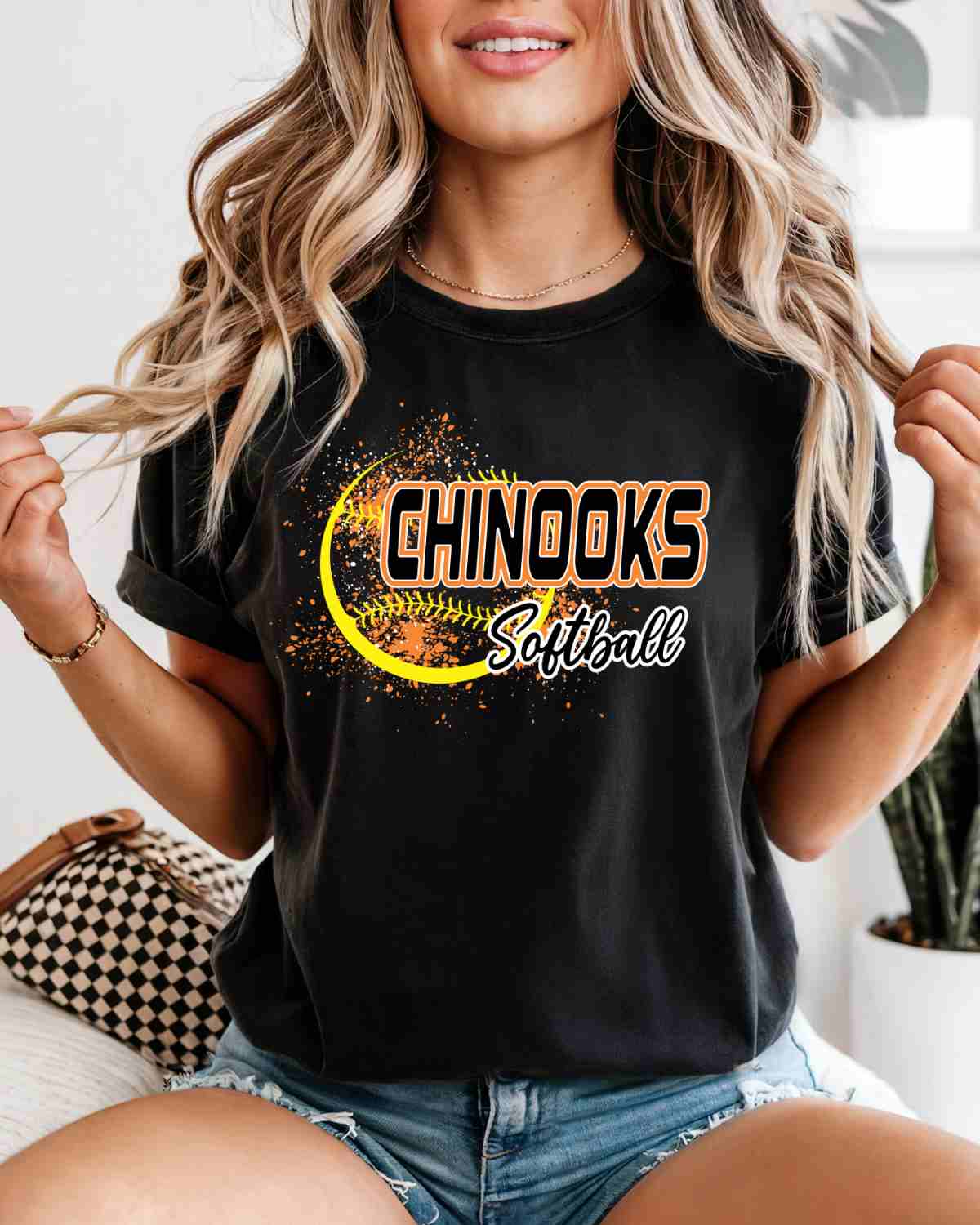 Chinooks Softball Splatter DTF Transfer
