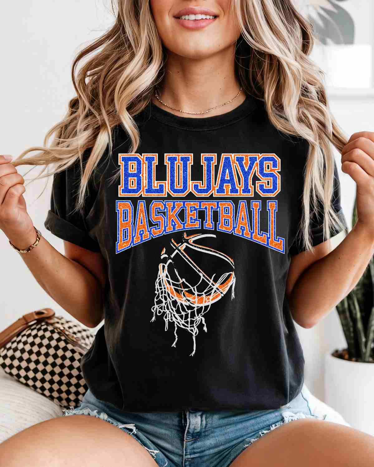 Blujays Basketball Hanging Net DTF Transfer