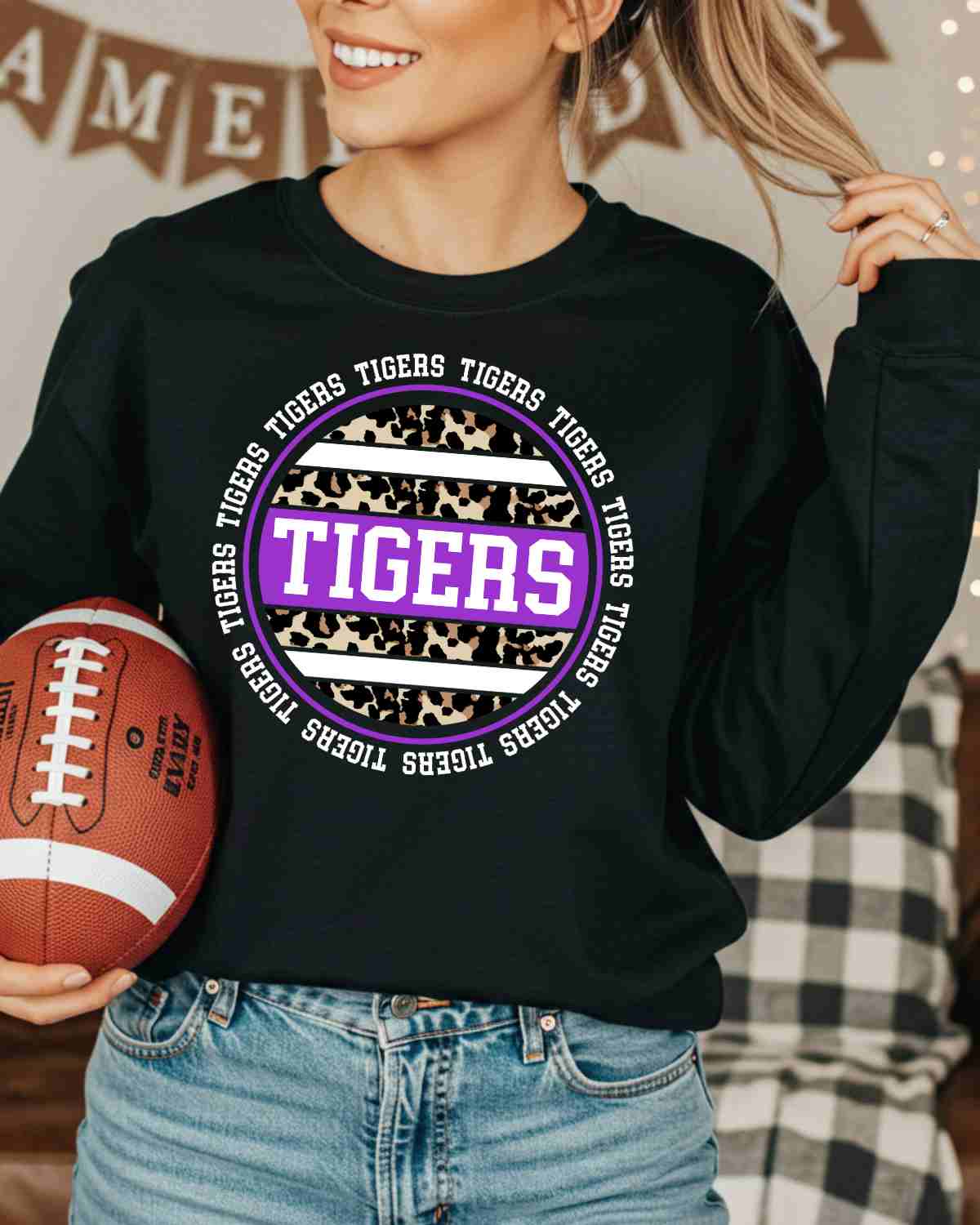 Tigers Leopard Circle DTF Transfer - Rustic Grace Heat Transfer Company