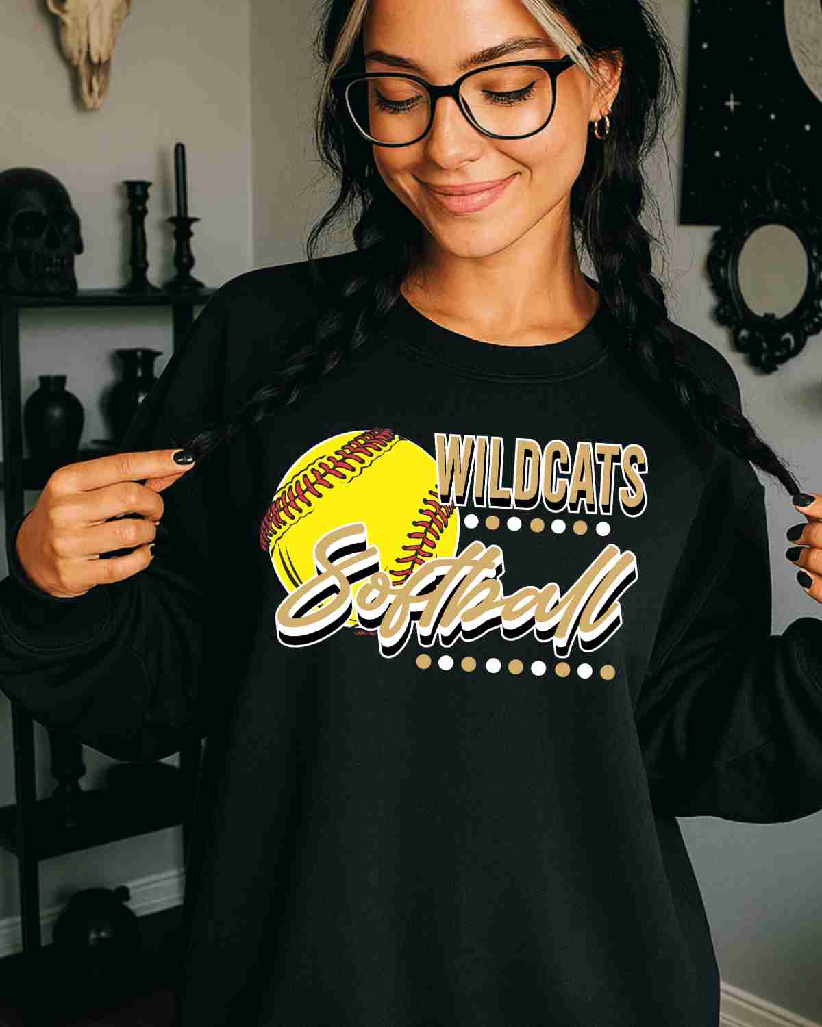 Wildcats Softball Dots DTF Transfer