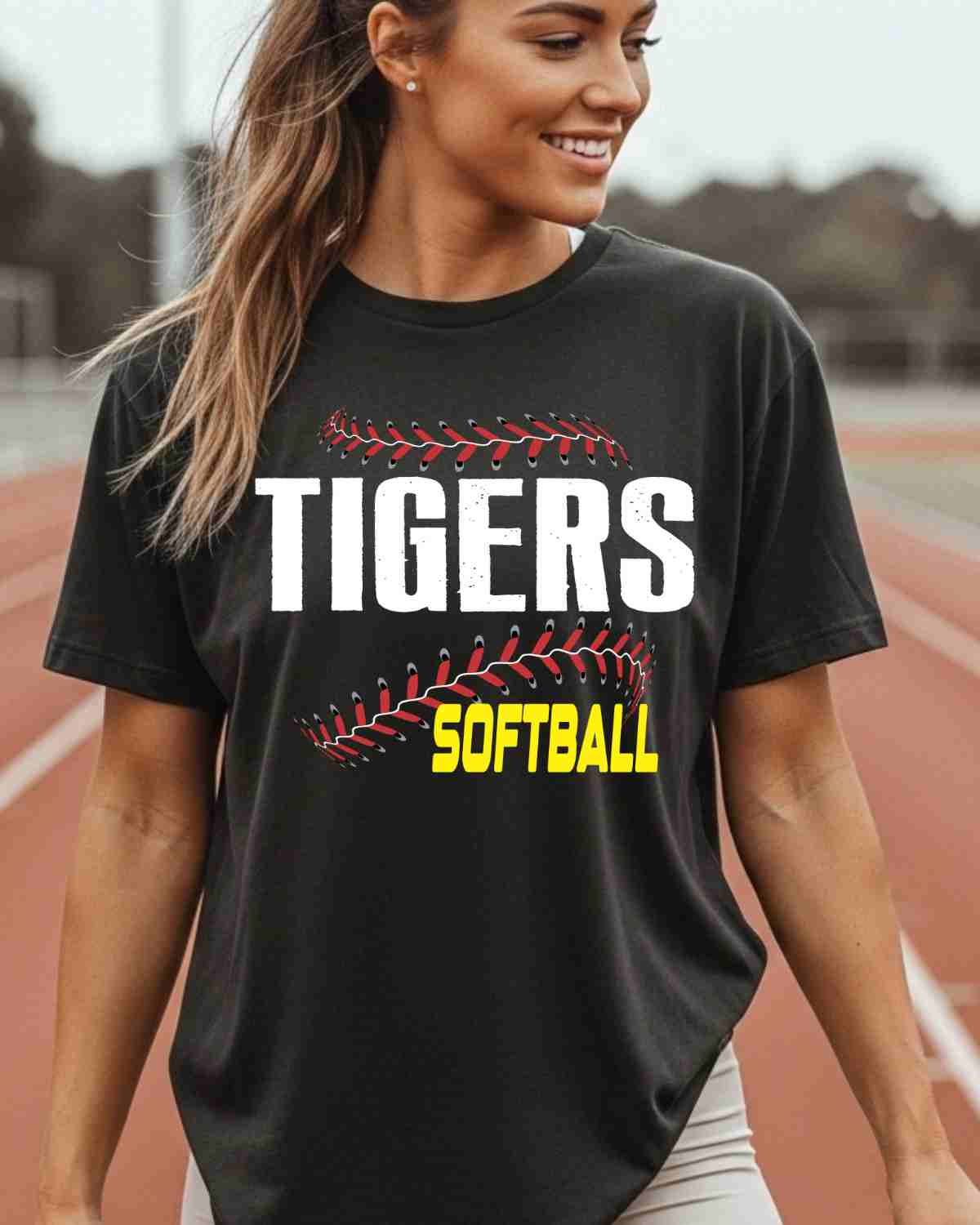 Tigers Softball Laces DTF Transfer