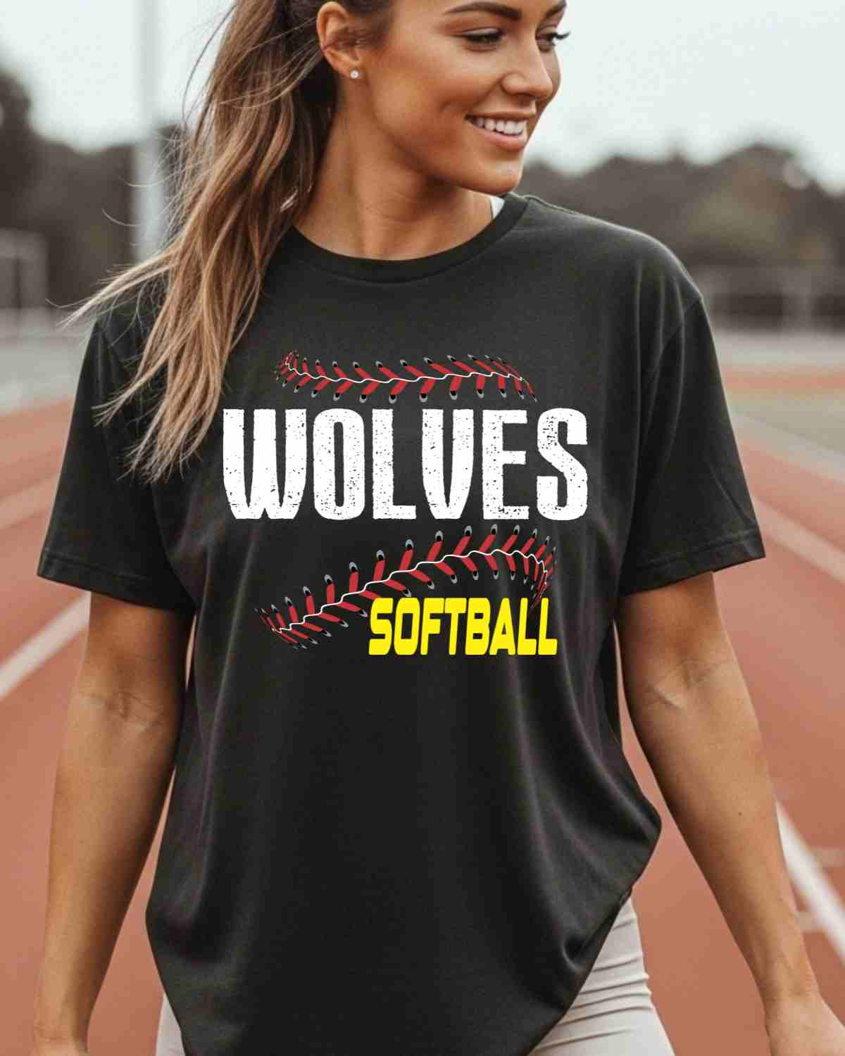 Wolves Softball Laces DTF Transfer - Rustic Grace Heat Transfer Company
