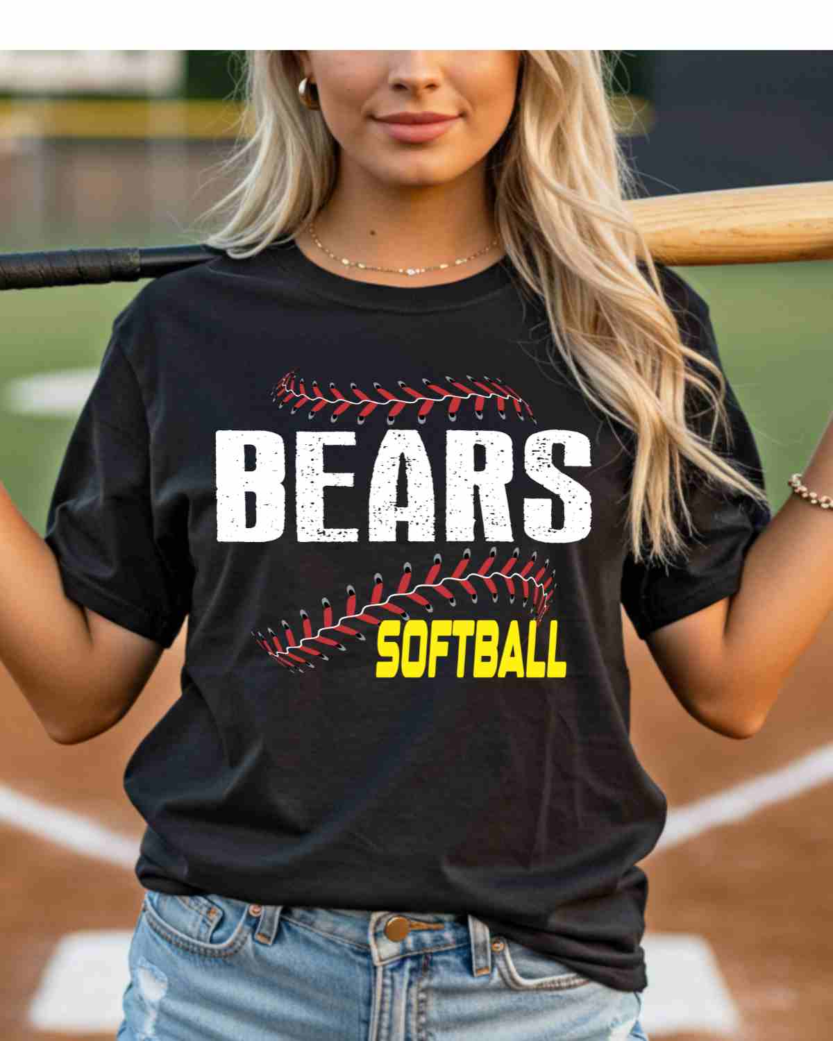 Bears Softball Laces DTF Transfer