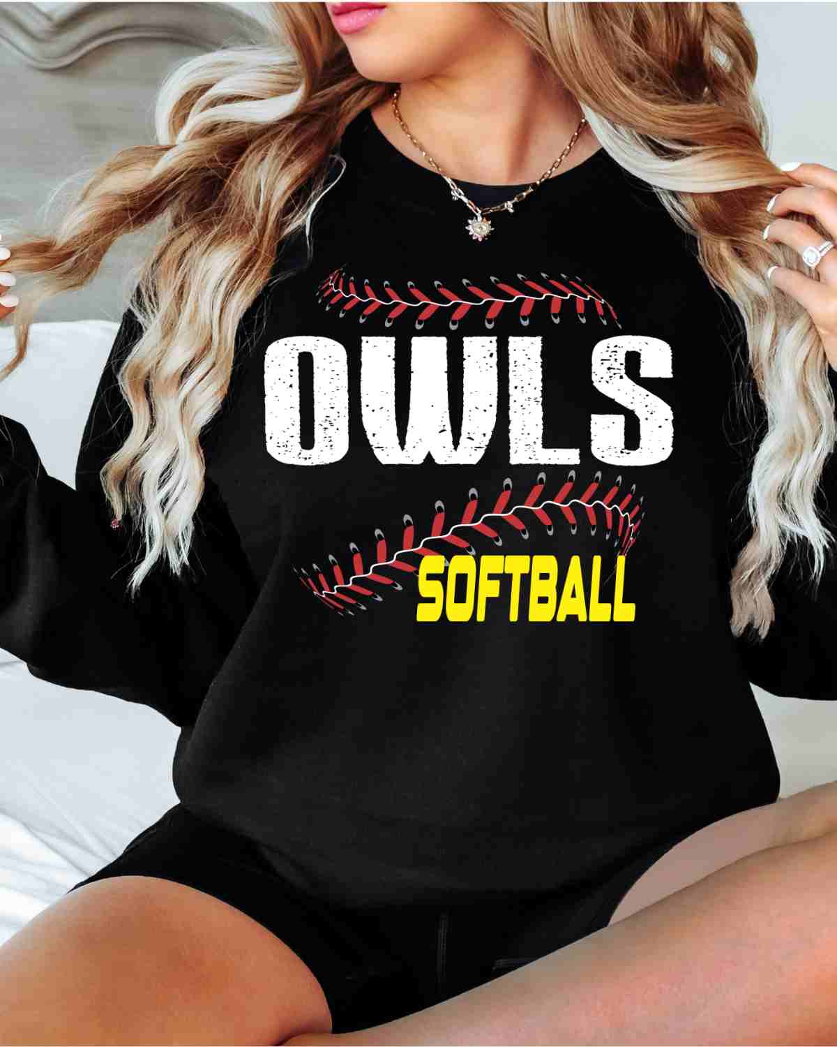 Owls Softball Laces DTF Transfer