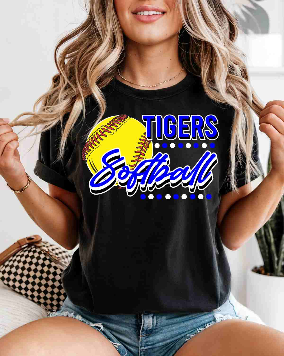 Tigers Softball Dots DTF Transfer - Rustic Grace Heat Transfer Company