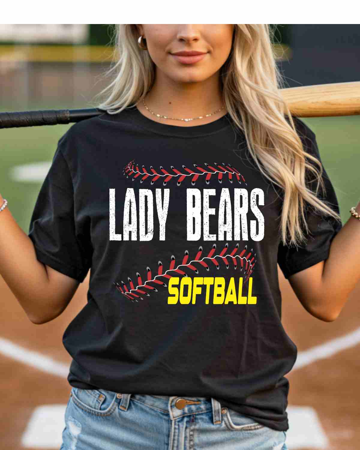 Lady Bears Softball Laces DTF Transfer