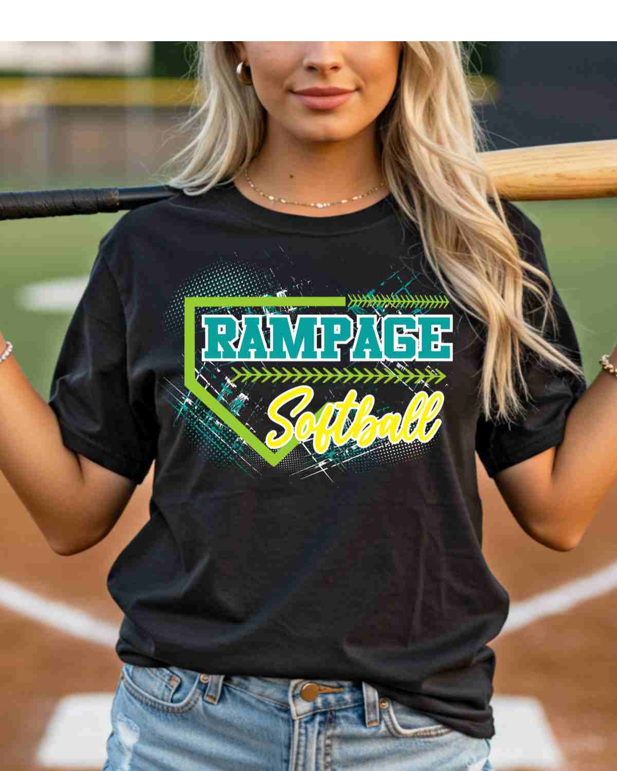 Rampage Softball Home Plate Grunge DTF Transfer
