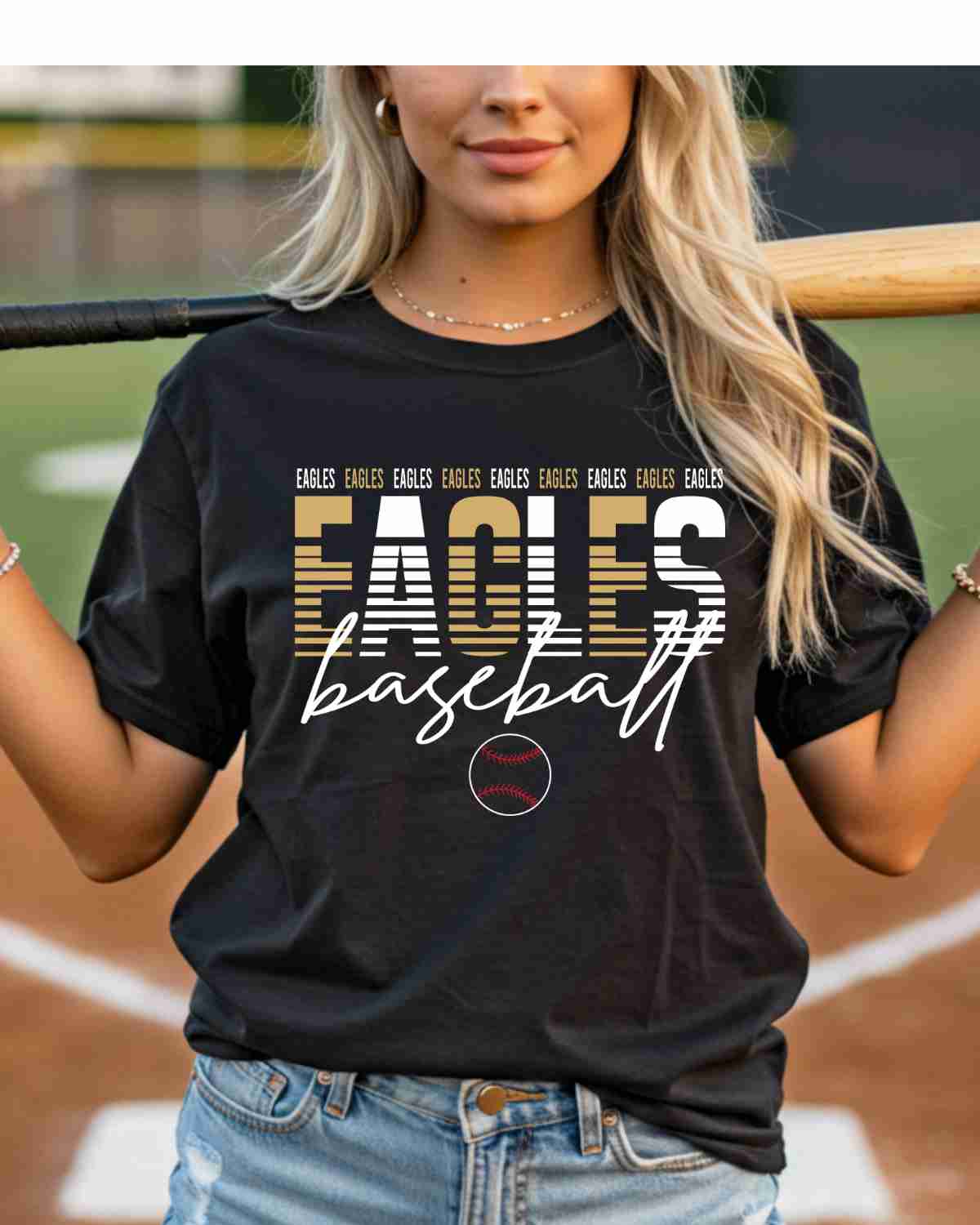Eagles Baseball Sliced Letters DTF Transfer
