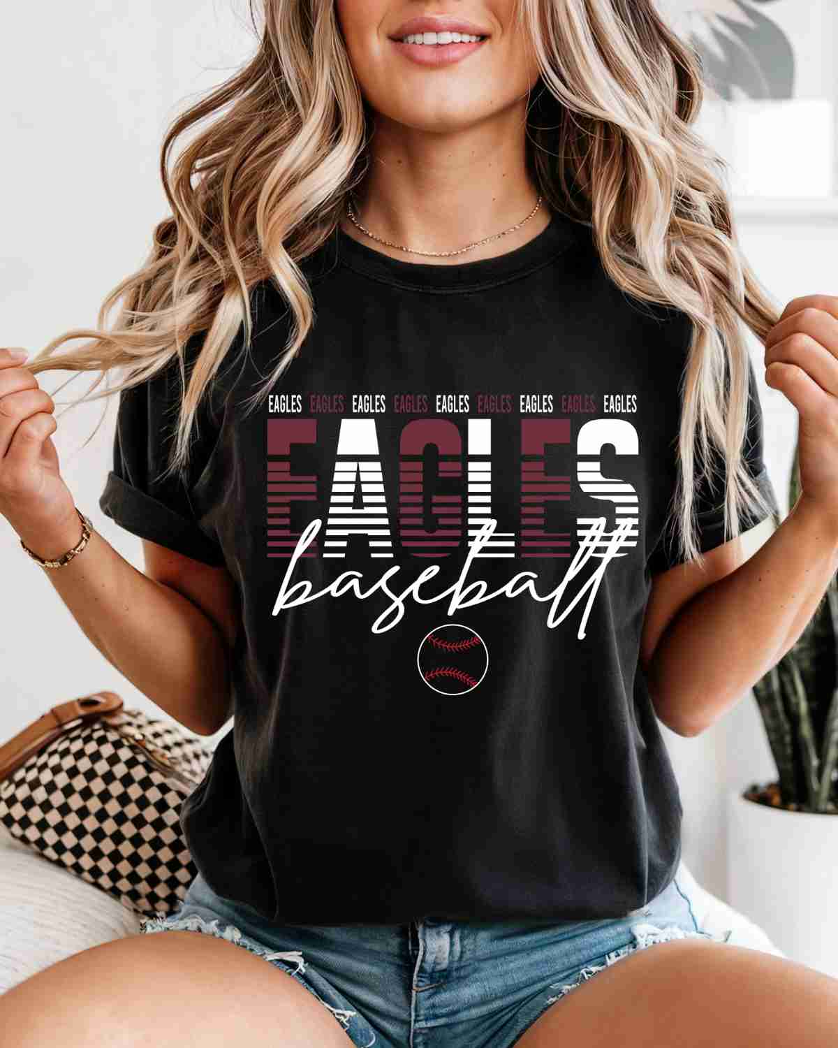 Eagles Baseball Sliced Letters DTF Transfer