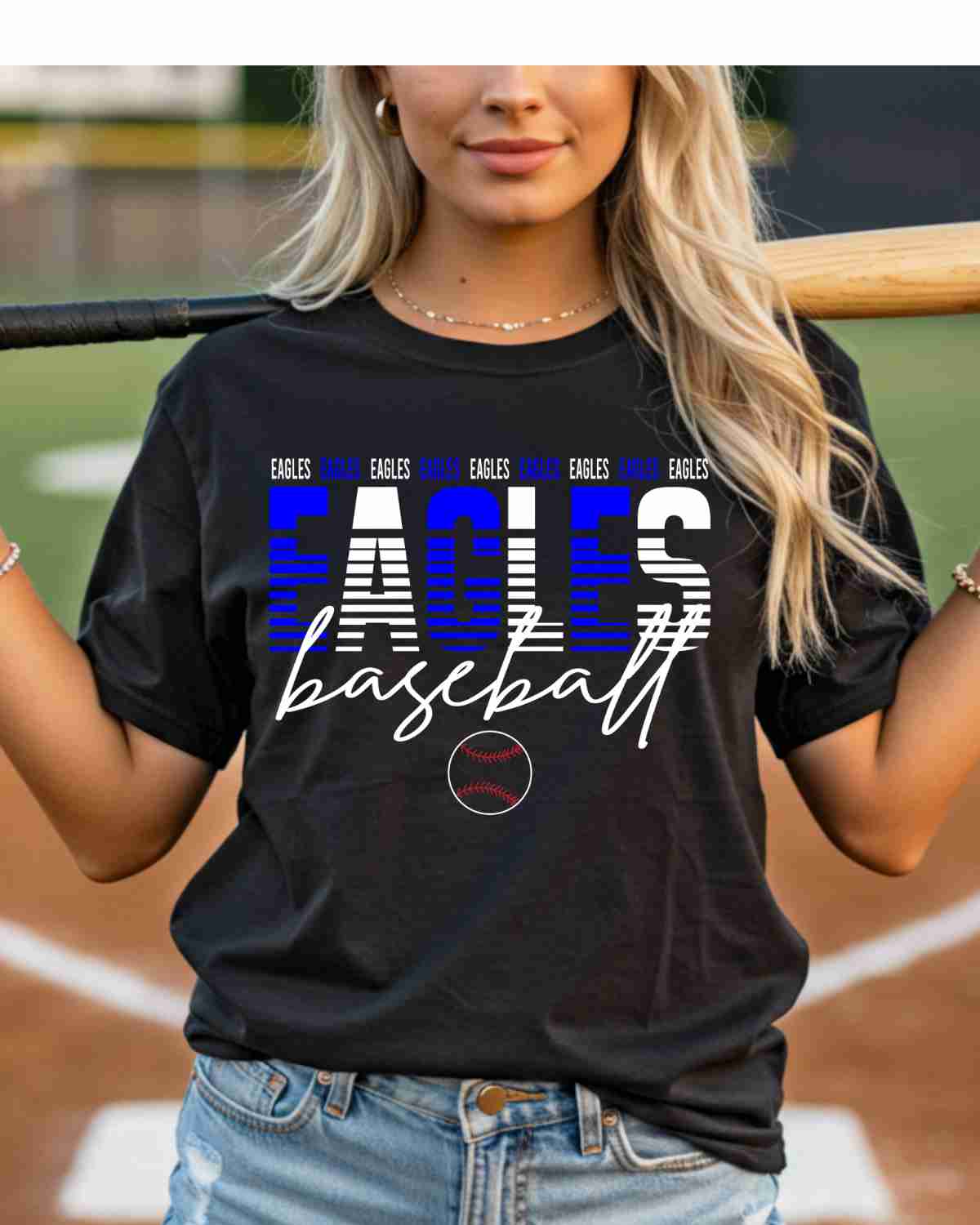 Eagles Baseball Sliced Letters DTF Transfer