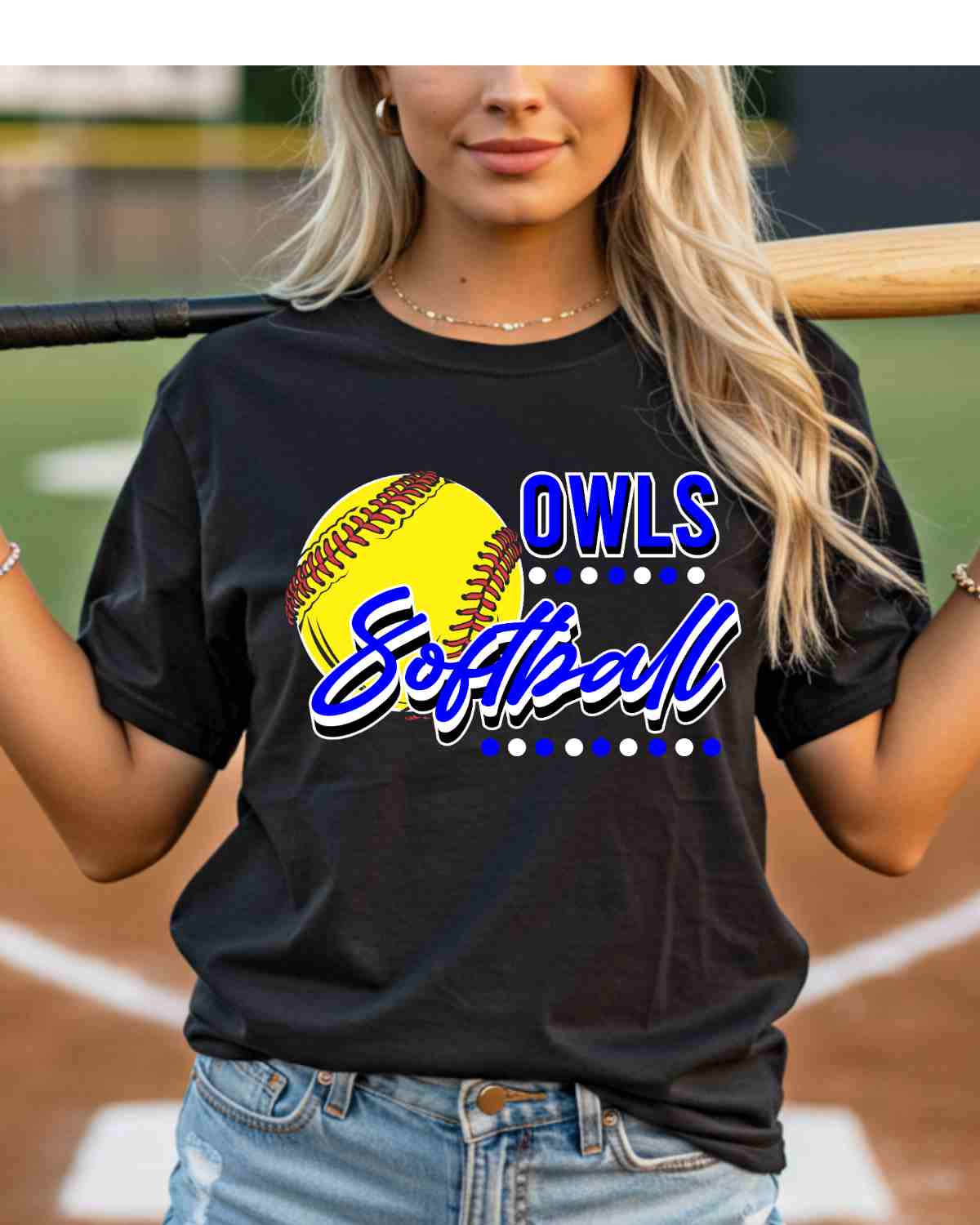 Owls Softball Dots DTF Transfer