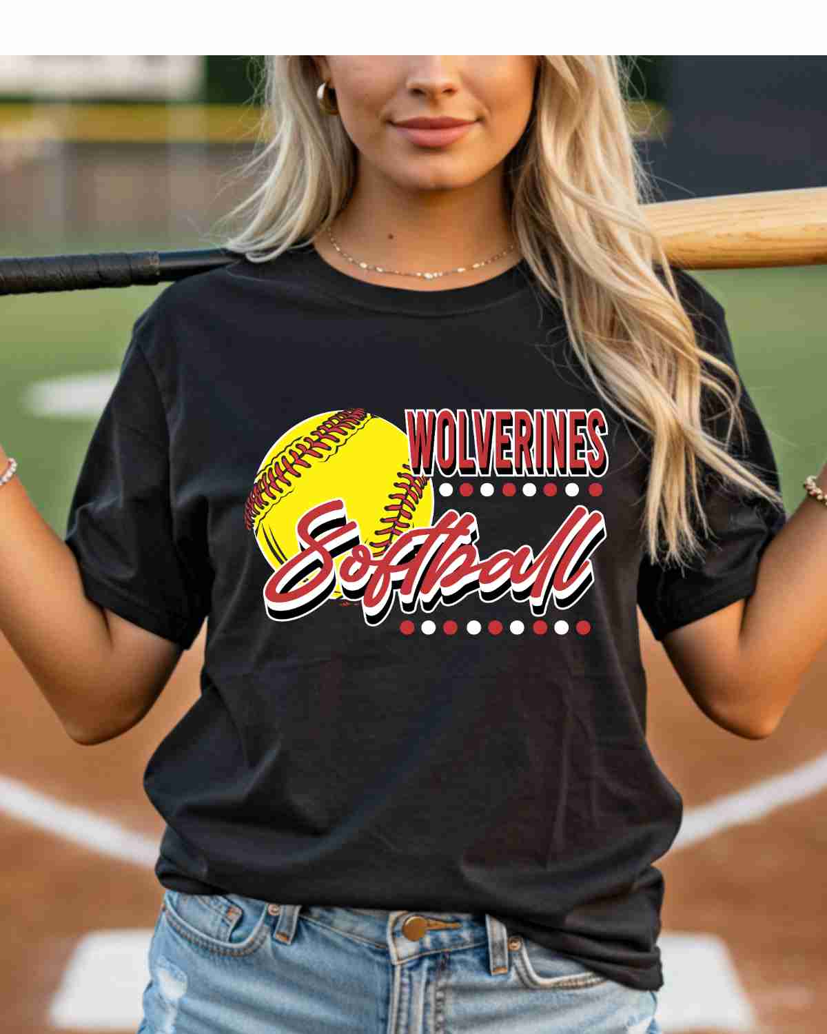 Wolverines Softball Dots DTF Transfer - Rustic Grace Heat Transfer Company