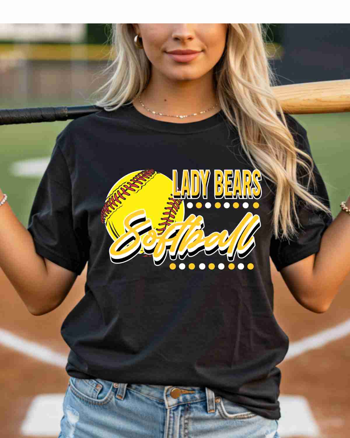 Lady Bears Softball Dots DTF Transfer - Rustic Grace Heat Transfer Company