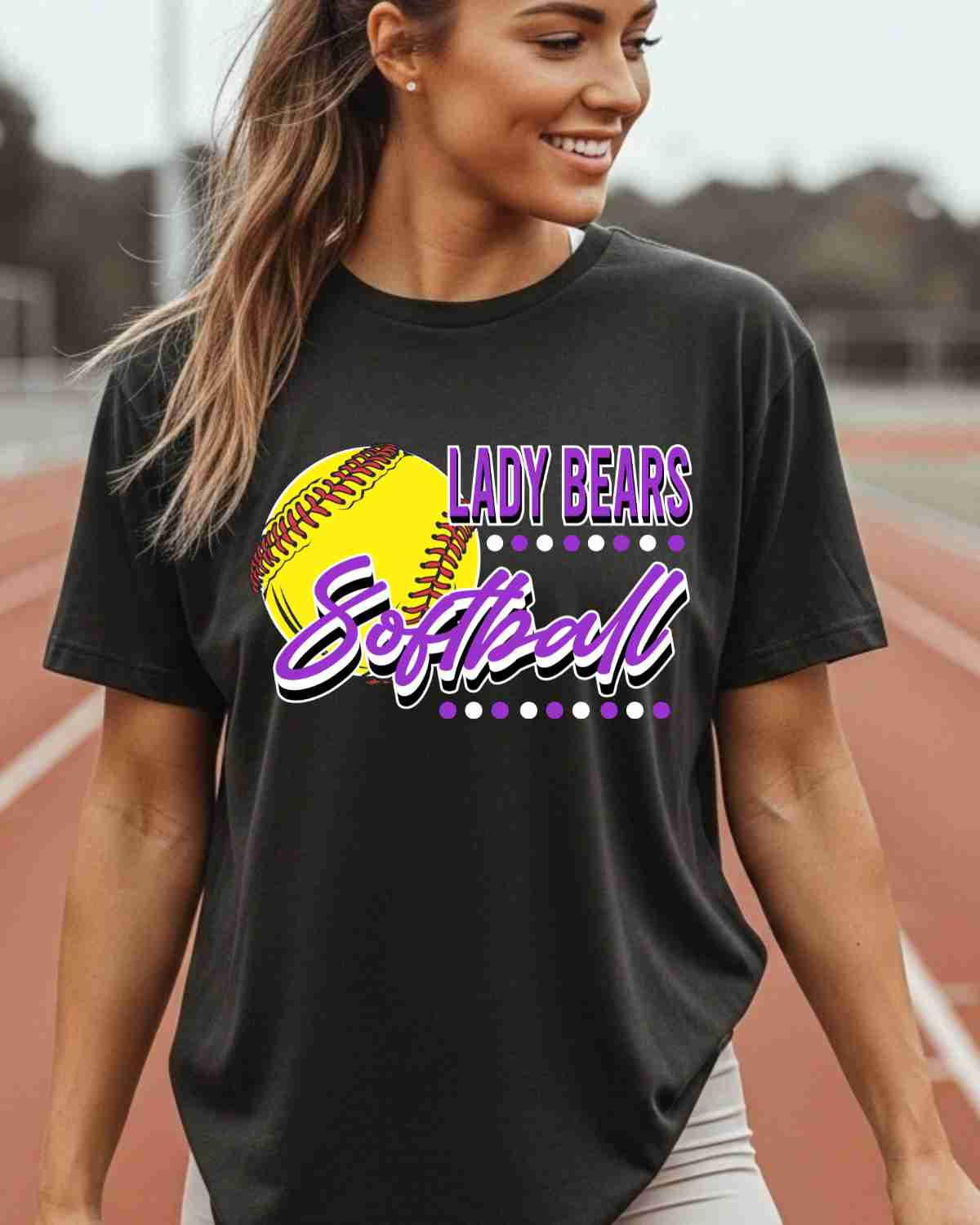 Lady Bears Softball Dots DTF Transfer - Rustic Grace Heat Transfer Company