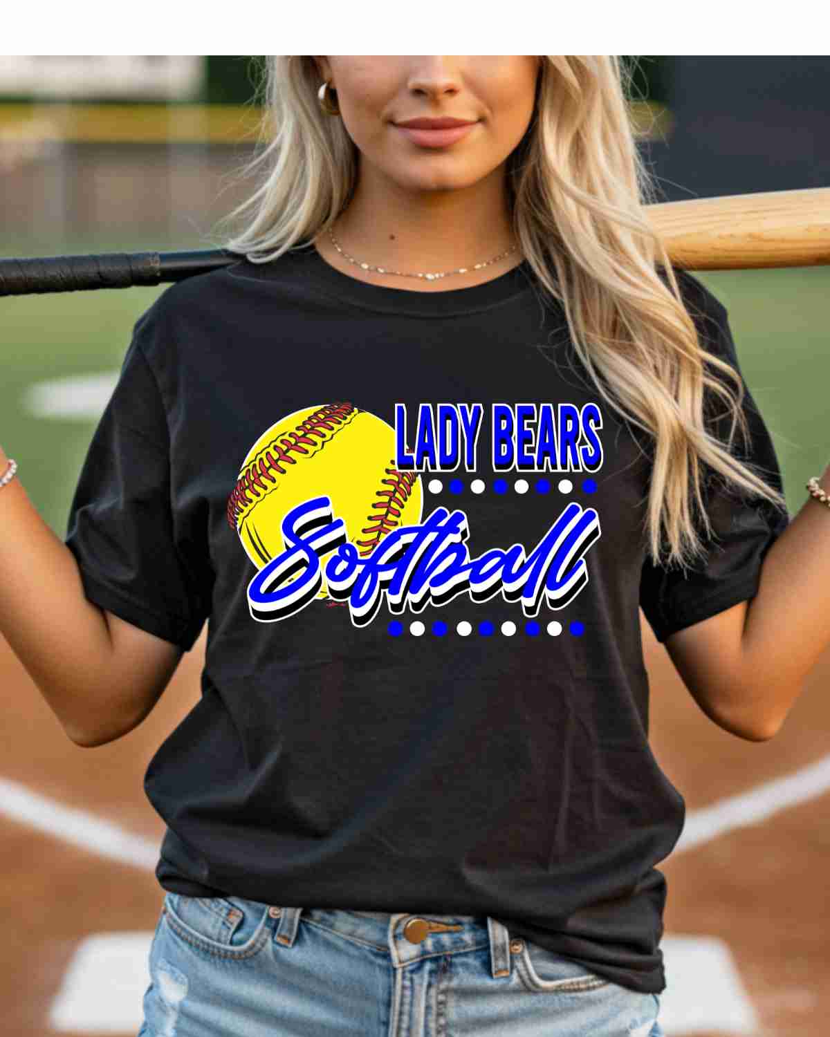Lady Bears Softball Dots DTF Transfer - Rustic Grace Heat Transfer Company